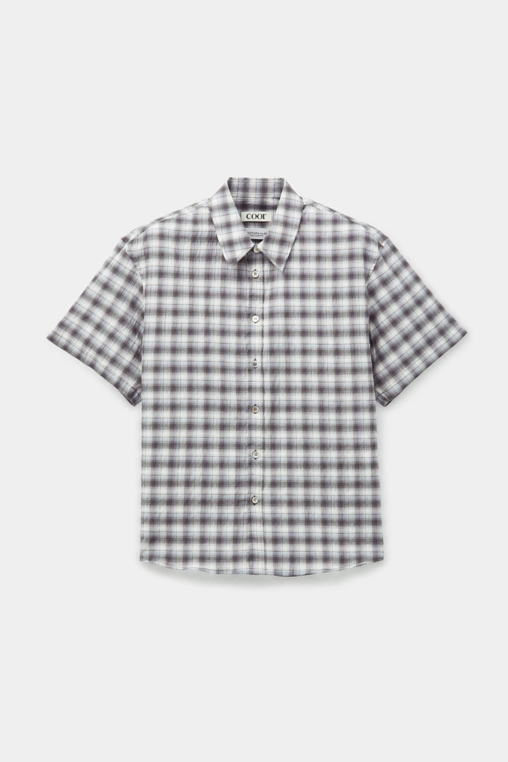 Coor - Ombre Creased Check Half Shirt (Light Blue) product image 1 | TRAB K-Fashion Australia
