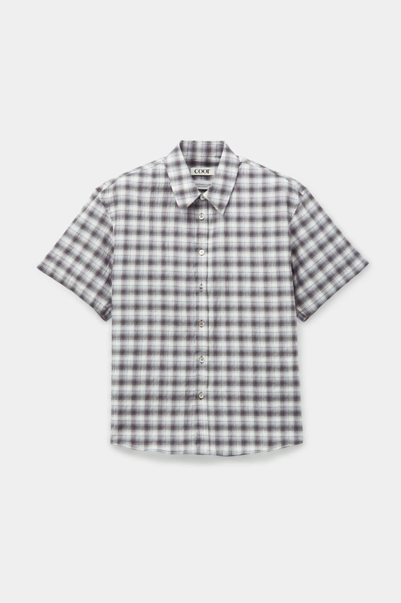 Coor - Ombre Creased Check Half Shirt (Light Blue) product image 1 | TRAB K-Fashion Australia