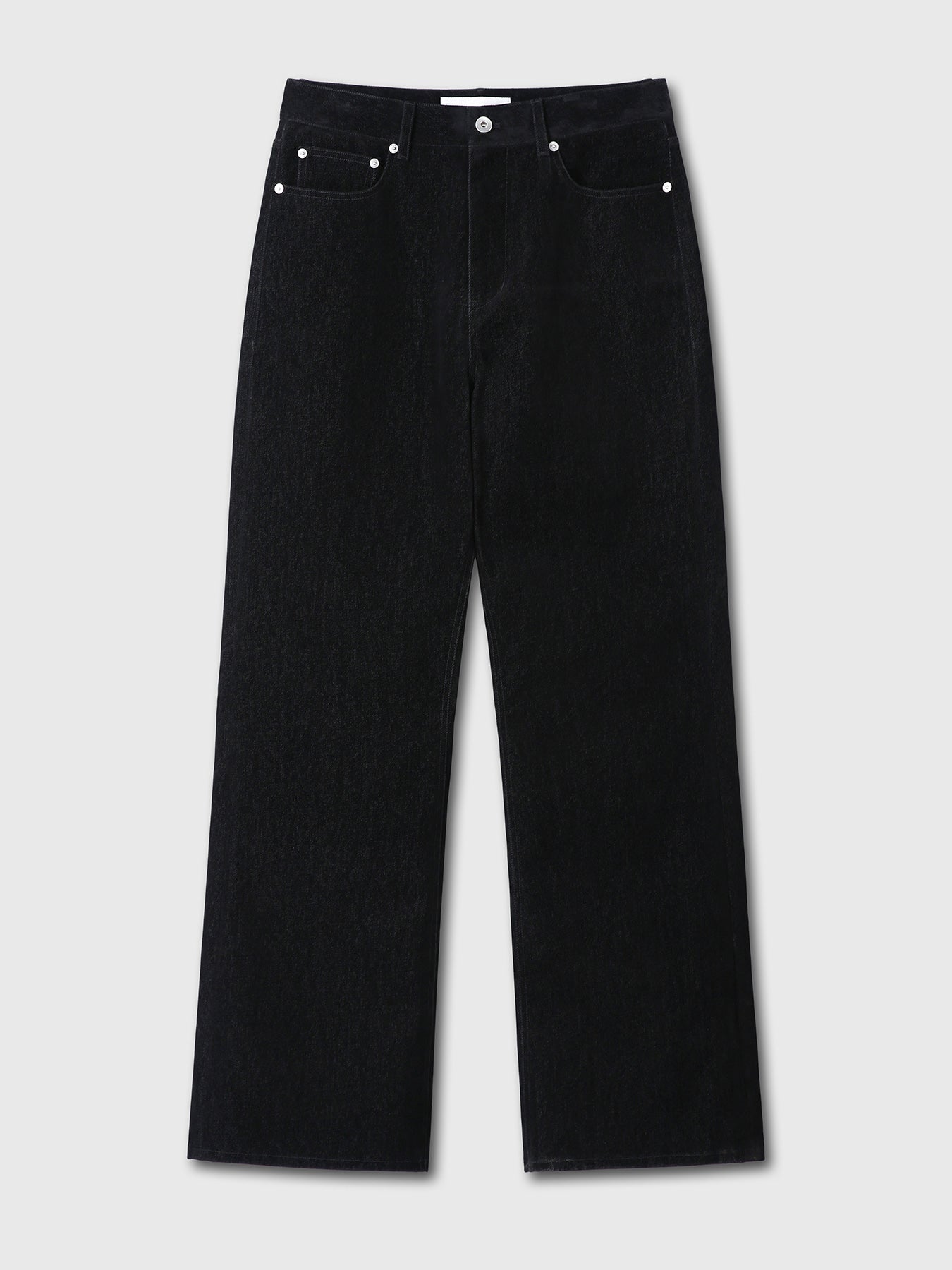 Tonywack - Velvet Denim Loose Flared Jeans (Black) product image 6 | TRAB K-Fashion Australia