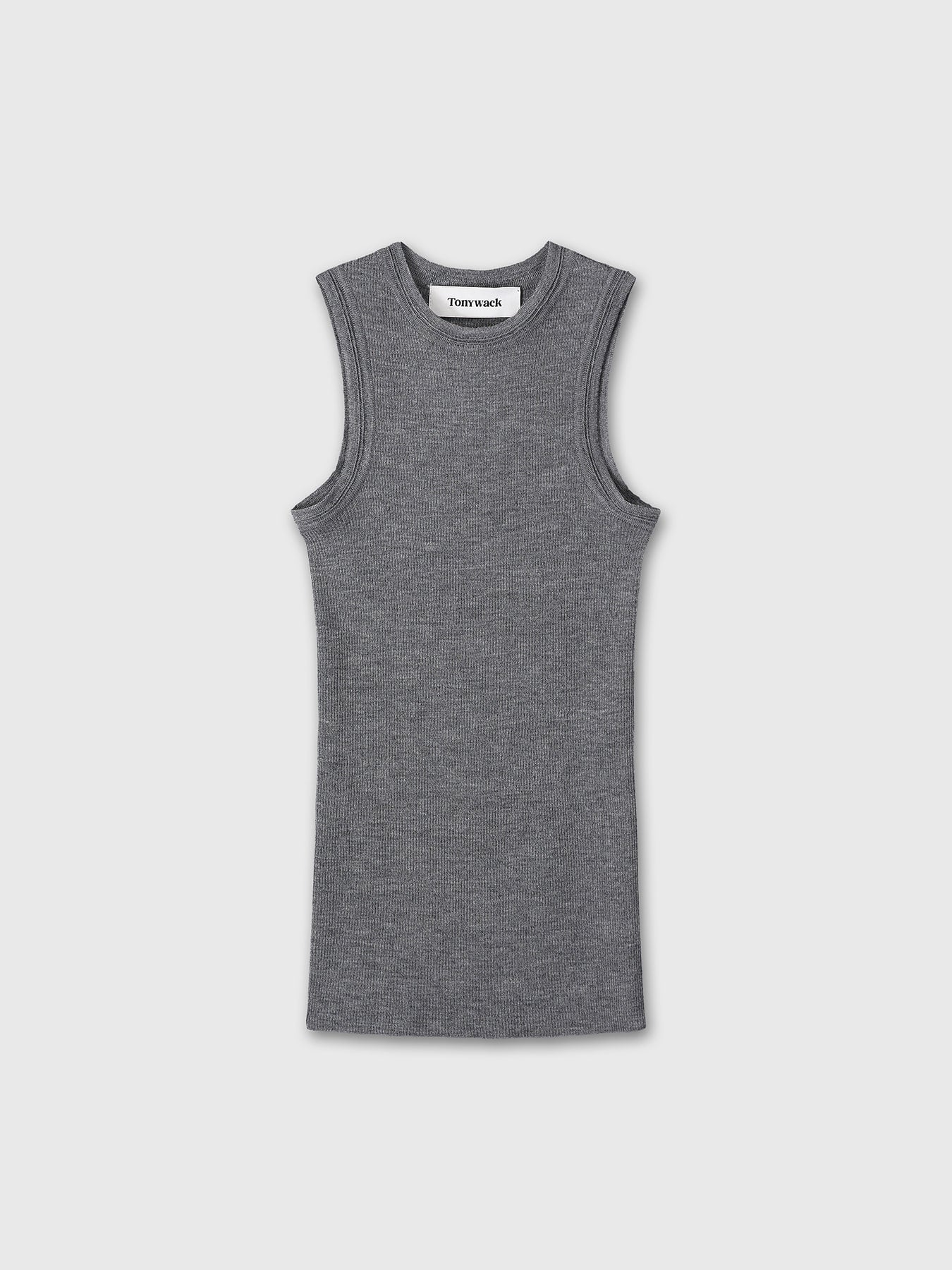 Tonywack - Wool Cashmere Ribbed Tank Top (Dark Grey) product image 9 | TRAB K-Fashion Australia