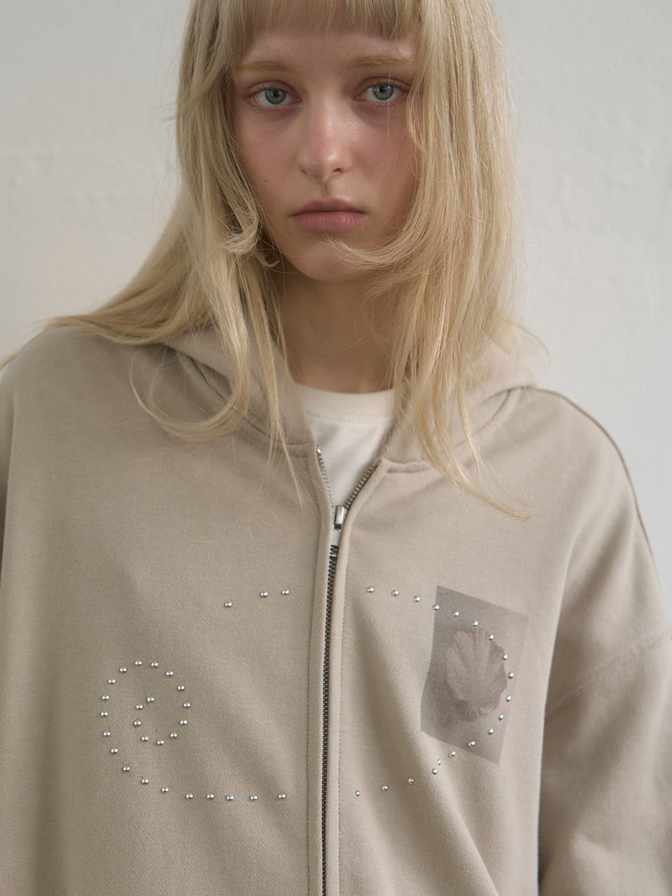 Kijun - Dusty Zip-Up Hoodie (Sand) product image 8 | TRAB K-Fashion Australia