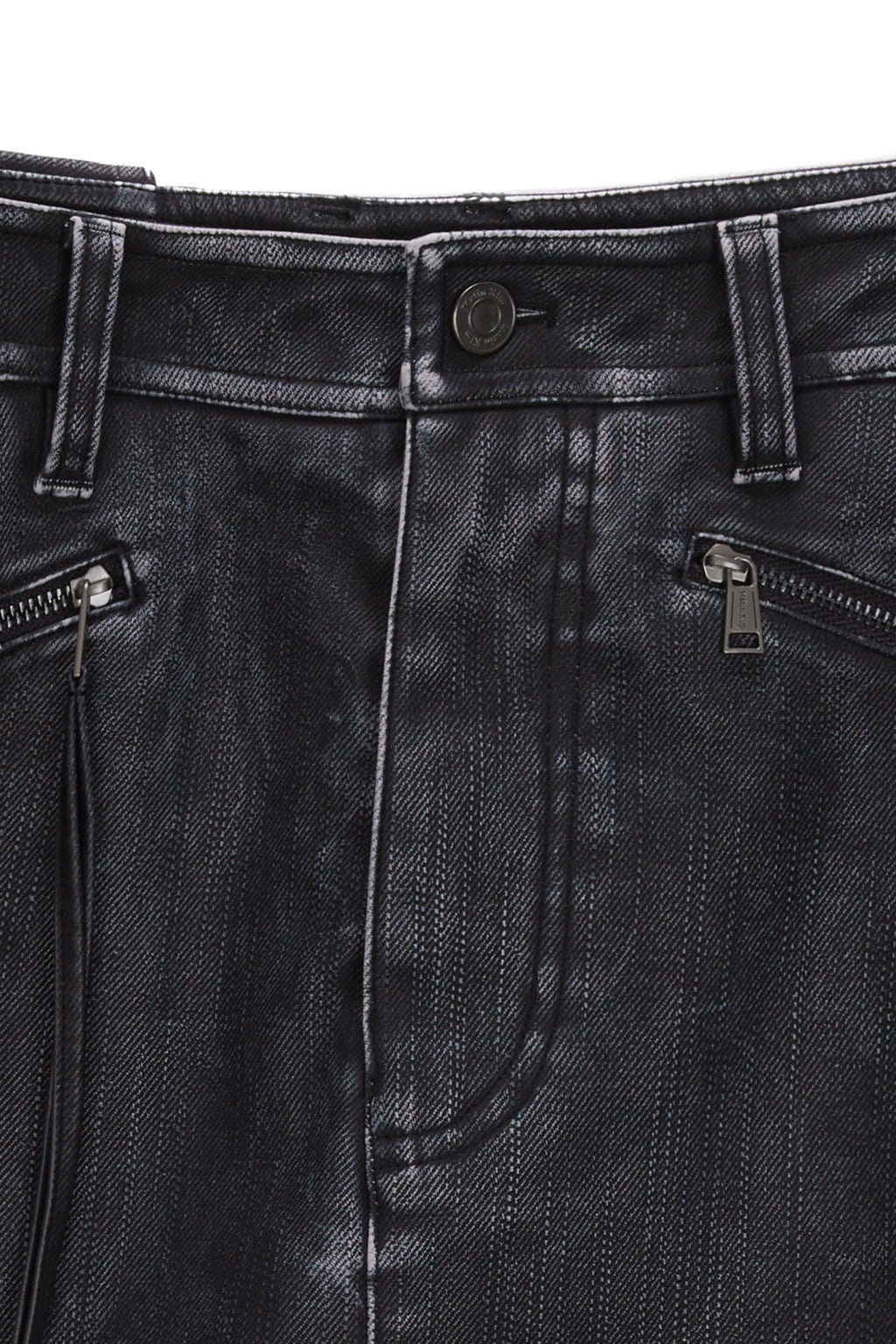 Matin Kim - Zipper Pocket Washed Leather Mini Skirt (Navy) product image 3 | TRAB K-Fashion Australia