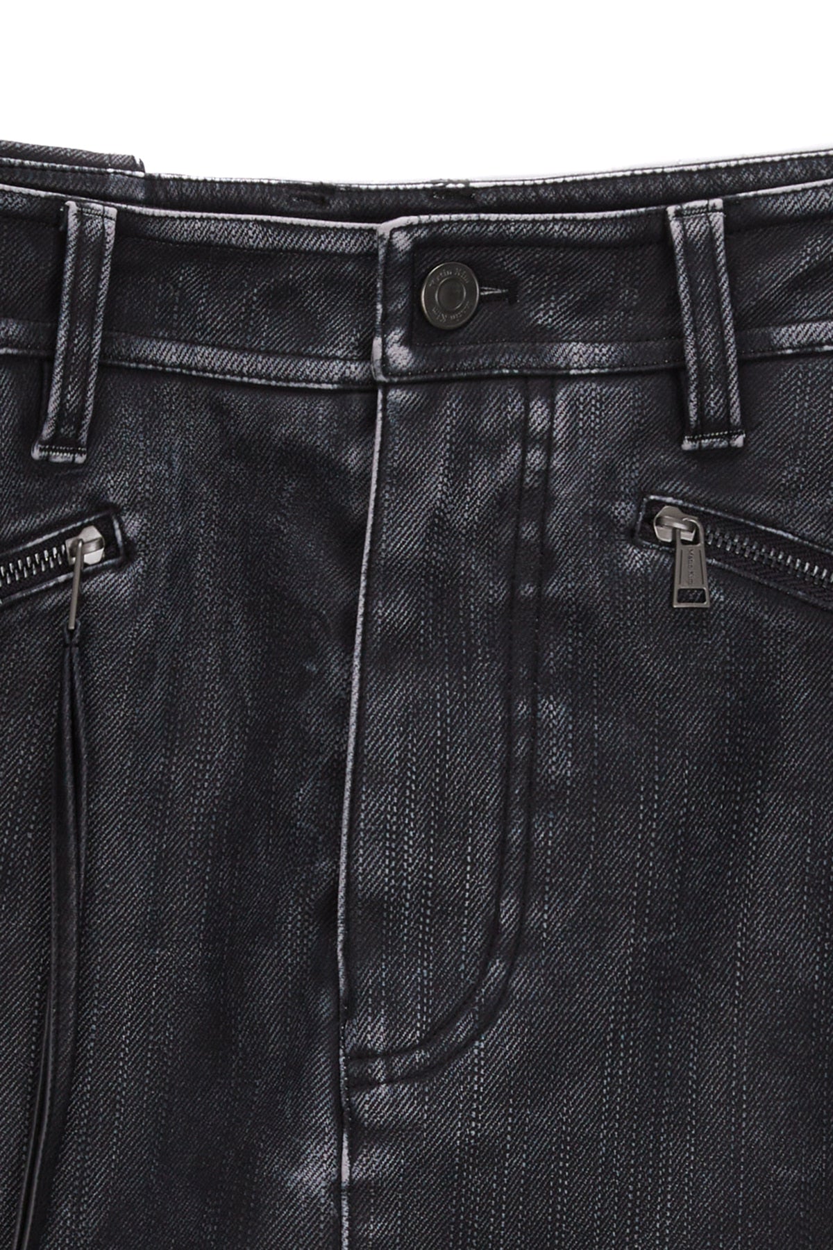 Matin Kim - Zipper Pocket Washed Leather Mini Skirt (Navy) product image 3 | TRAB K-Fashion Australia