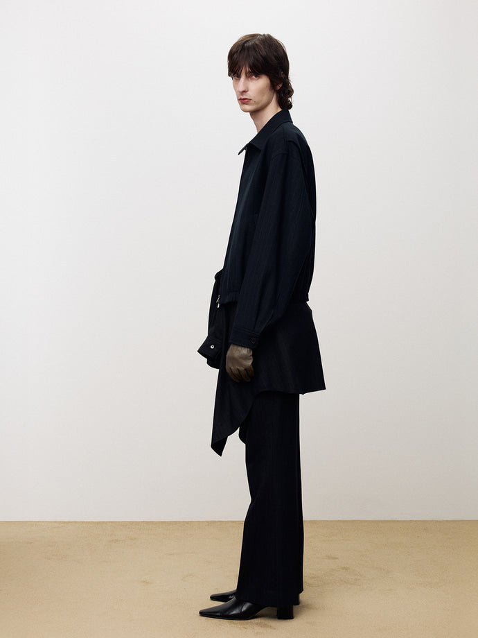 Tonywack - Virgin Wool French Blouson (Navy Stripe) product image 3 | TRAB K-Fashion Australia