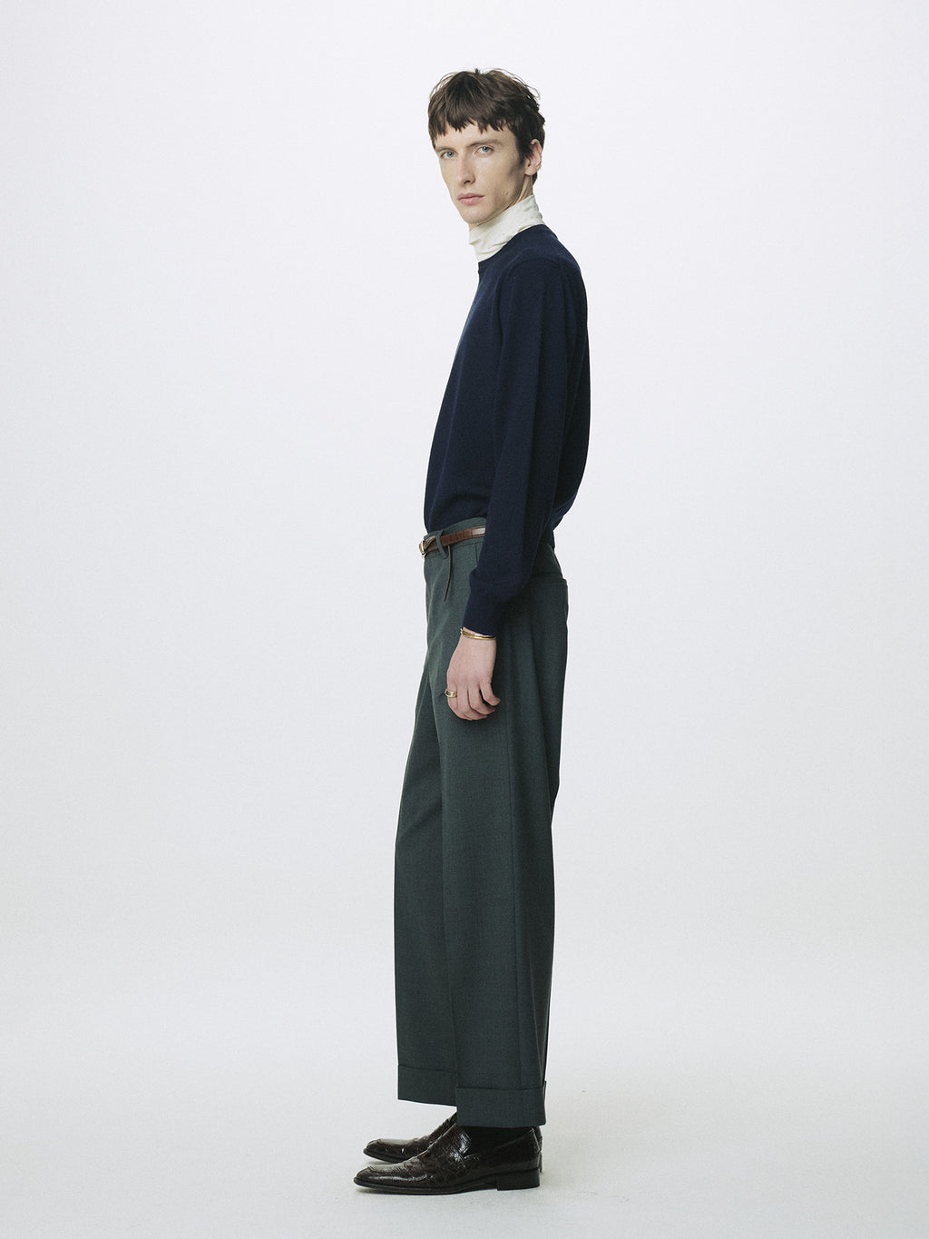 Tonywack - Wool Cuffed Trousers (Moss Grey) product image 3 | TRAB K-Fashion Australia