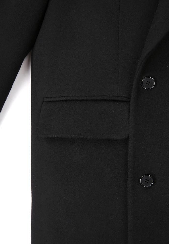 Art if acts - Leather Collar Double-Breasted Coat (Black) product image 13 | TRAB K-Fashion Australia