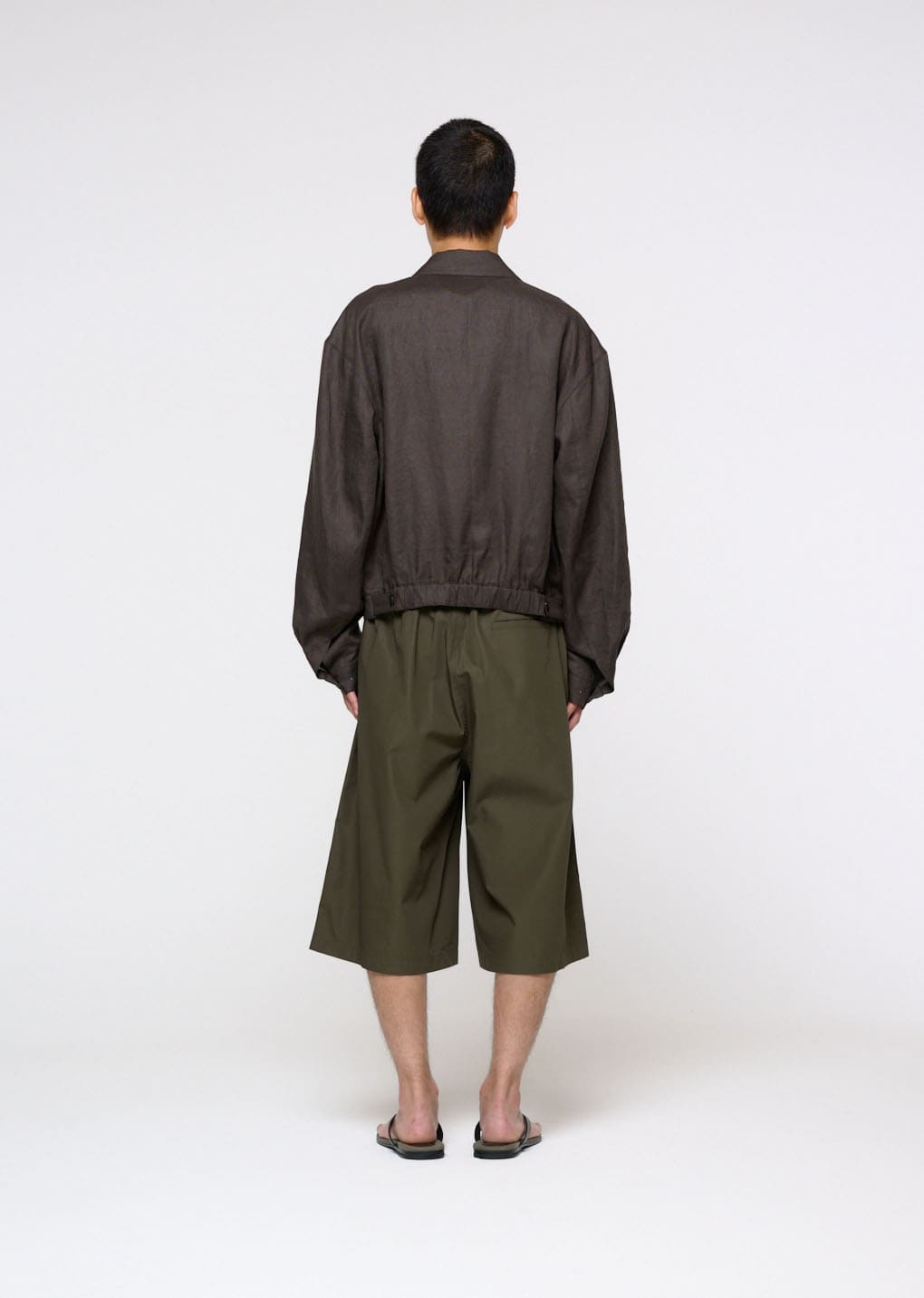 Amomento - Linen Crop Jacket (Khaki Grey) product image 4 | TRAB K-Fashion Australia