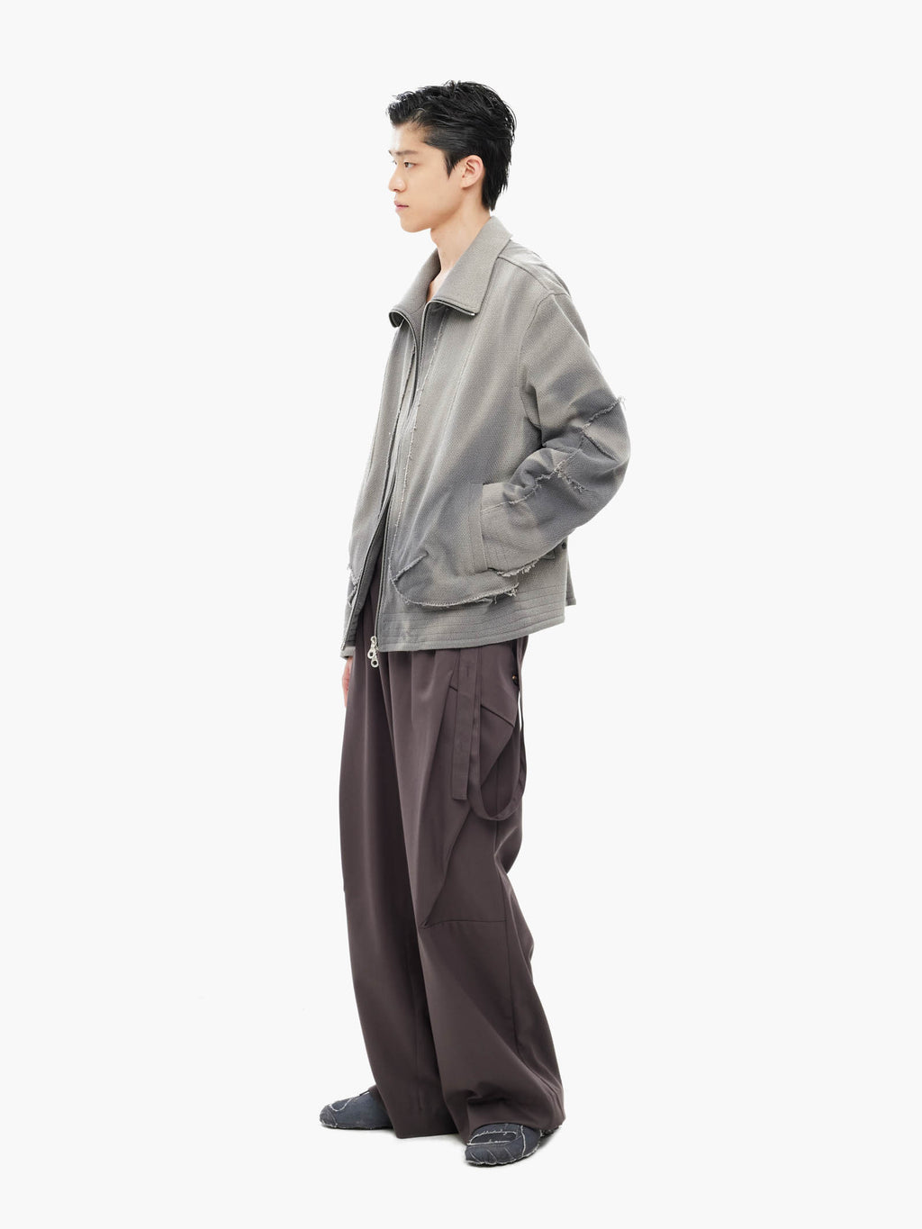 Jiyong Kim - Sun-Bleached Raw Edged Jacket (Grey) product image 1 | TRAB K-Fashion Australia