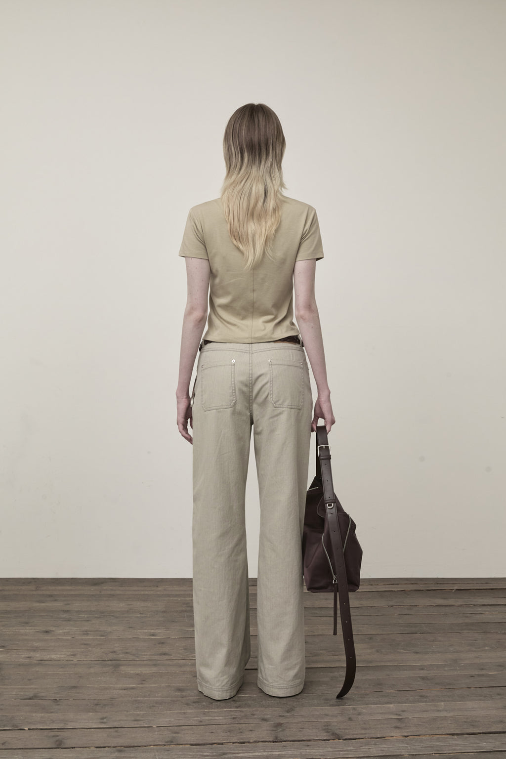 Matin Kim - Mini Label Shirring Top (Beige) product image 7 | TRAB K-Fashion Australia