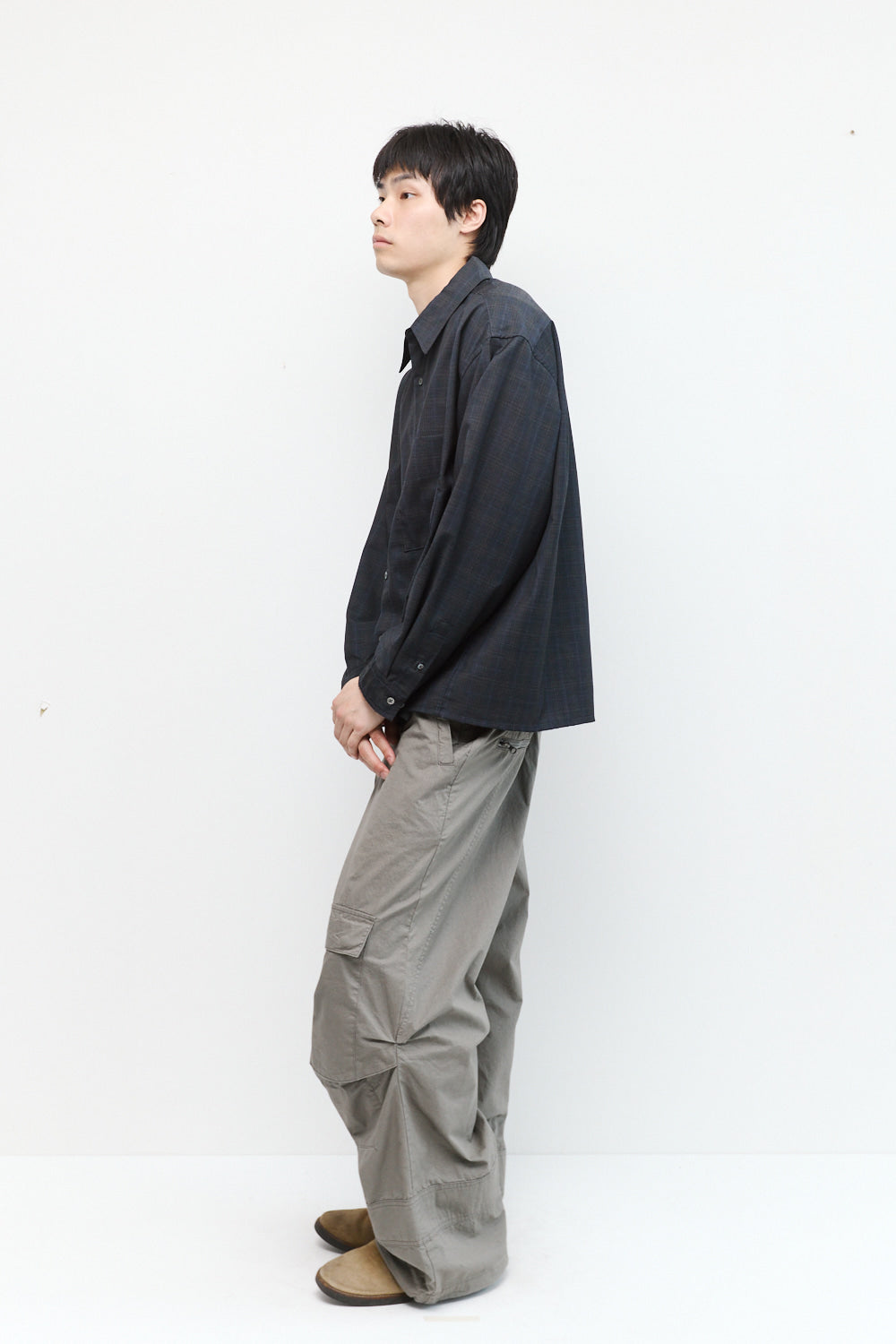 Hatchingroom - Crop Shirt Wool Check (Grey) product image 8 | TRAB K-Fashion Australia