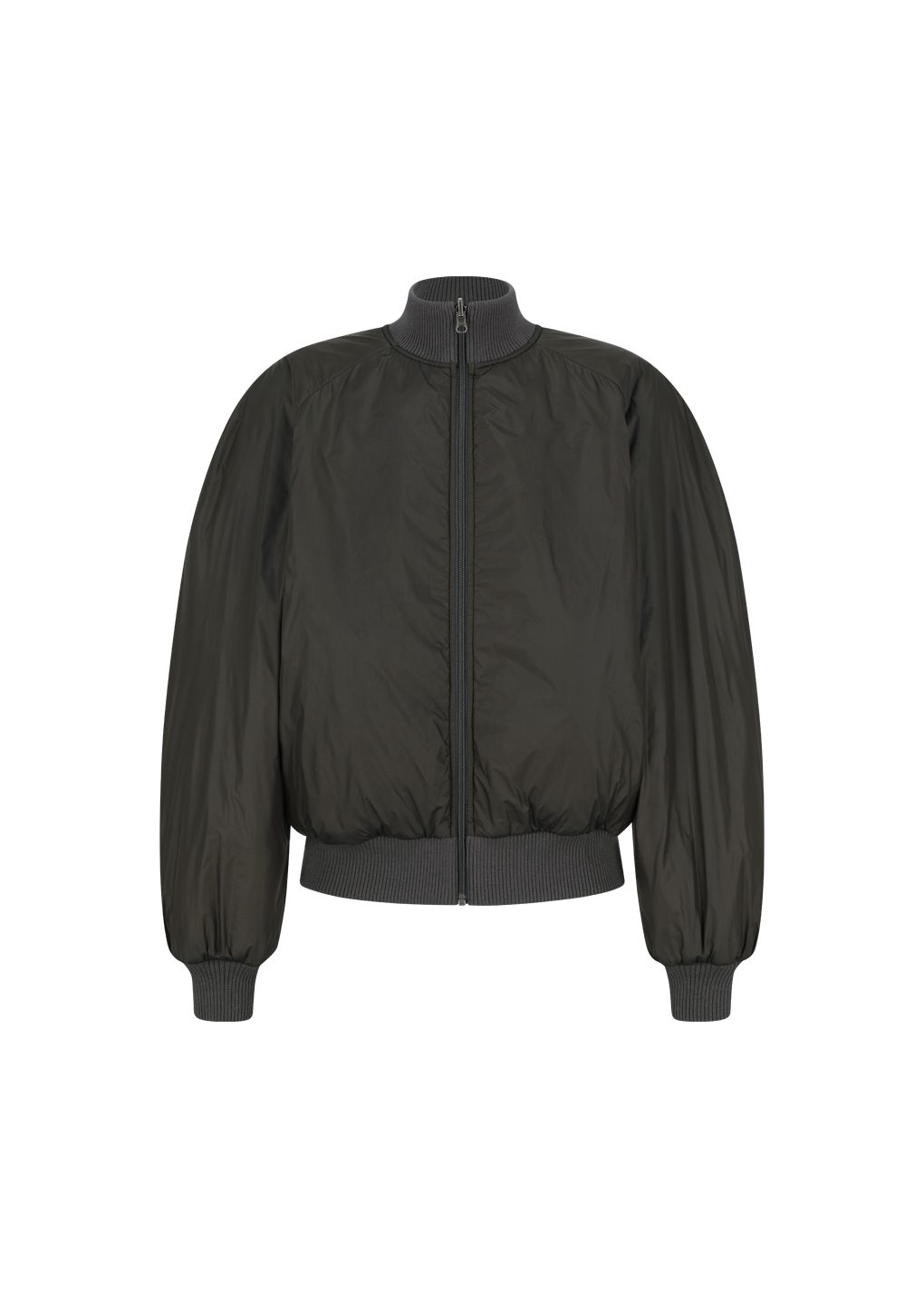 Amomento - Ribbed silky blouson (Black) product image 4 | TRAB K-Fashion Australia