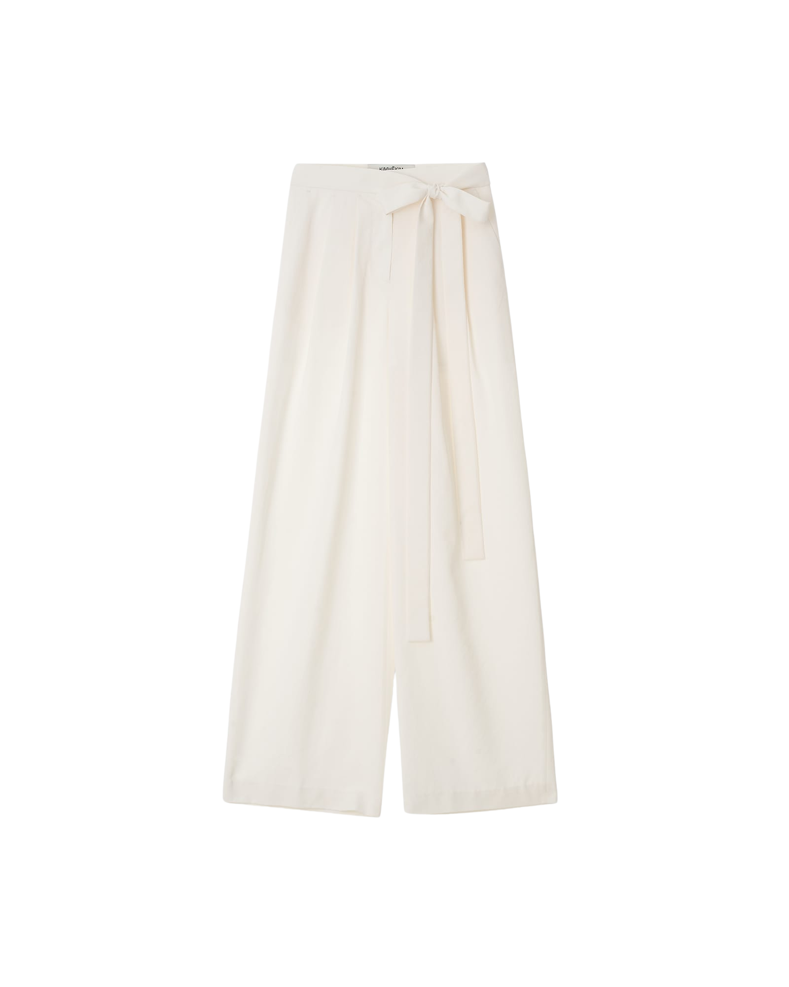 Kimhe Kim - Wool-Blend Belted Wide Leg Trousers (White) product image 1 | TRAB K-Fashion Australia