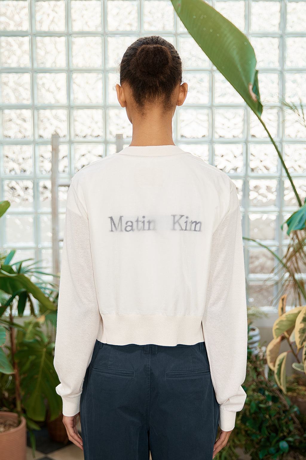 Matin Kim - Back Logo See Through Cardigan (Ivory) product image 8 | TRAB K-Fashion Australia