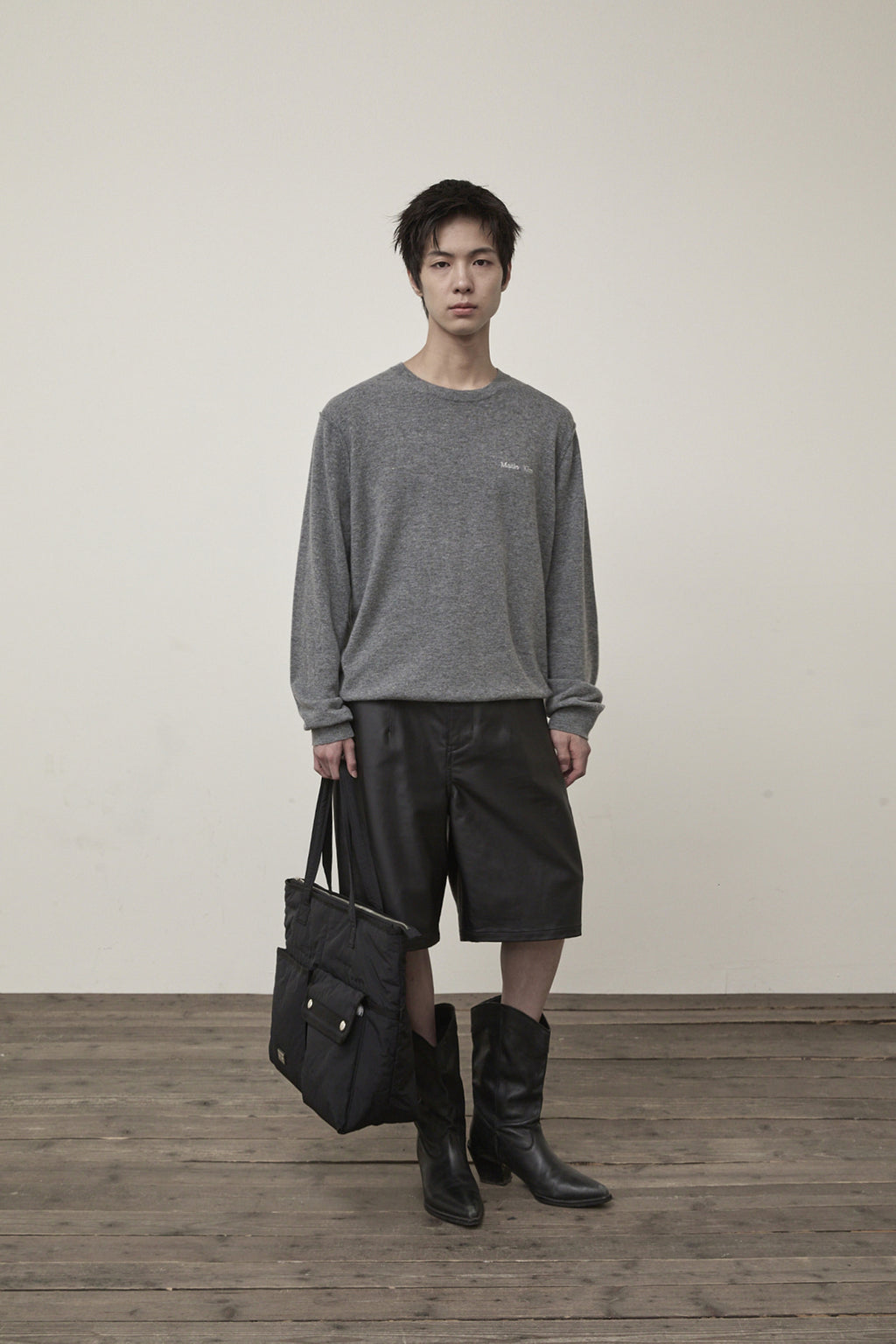 Matin Kim - Cashmere Blended Round Knit Pullover (Grey) product image 10 | TRAB K-Fashion Australia