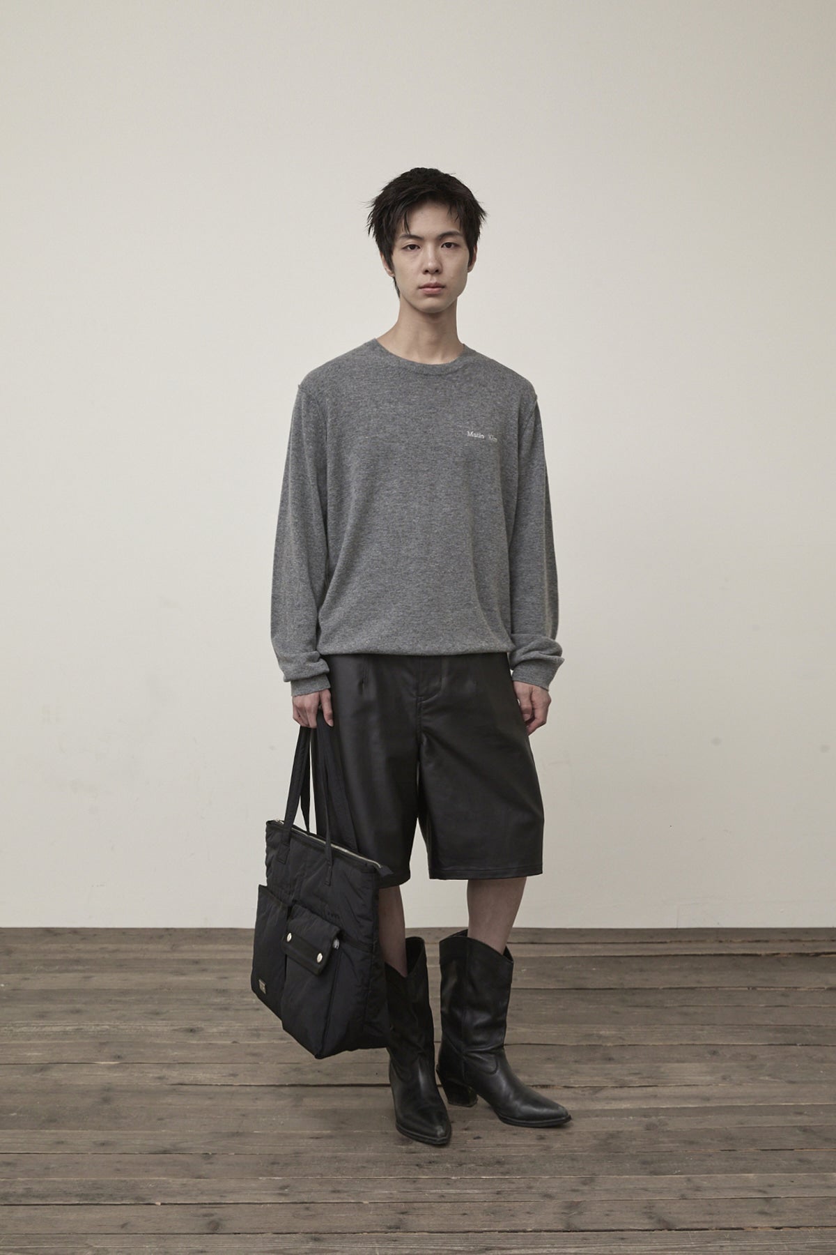 Matin Kim - Cashmere Blended Round Knit Pullover (Grey) product image 10 | TRAB K-Fashion Australia