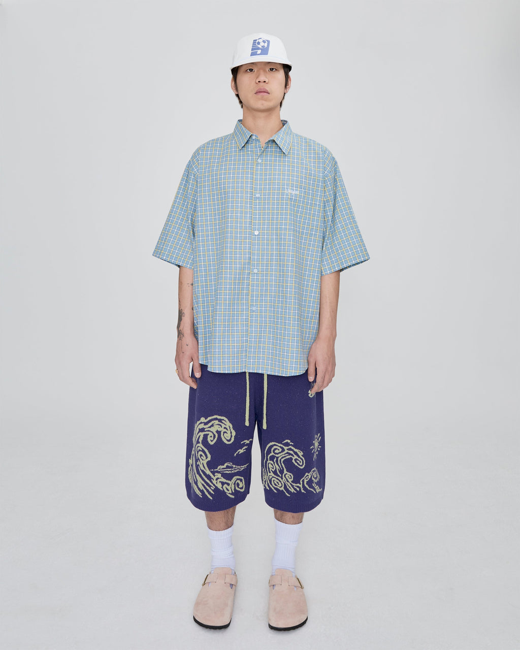 yeseyesee - Wave Print Knit Shorts (Purple) product image 7 | TRAB K-Fashion Australia