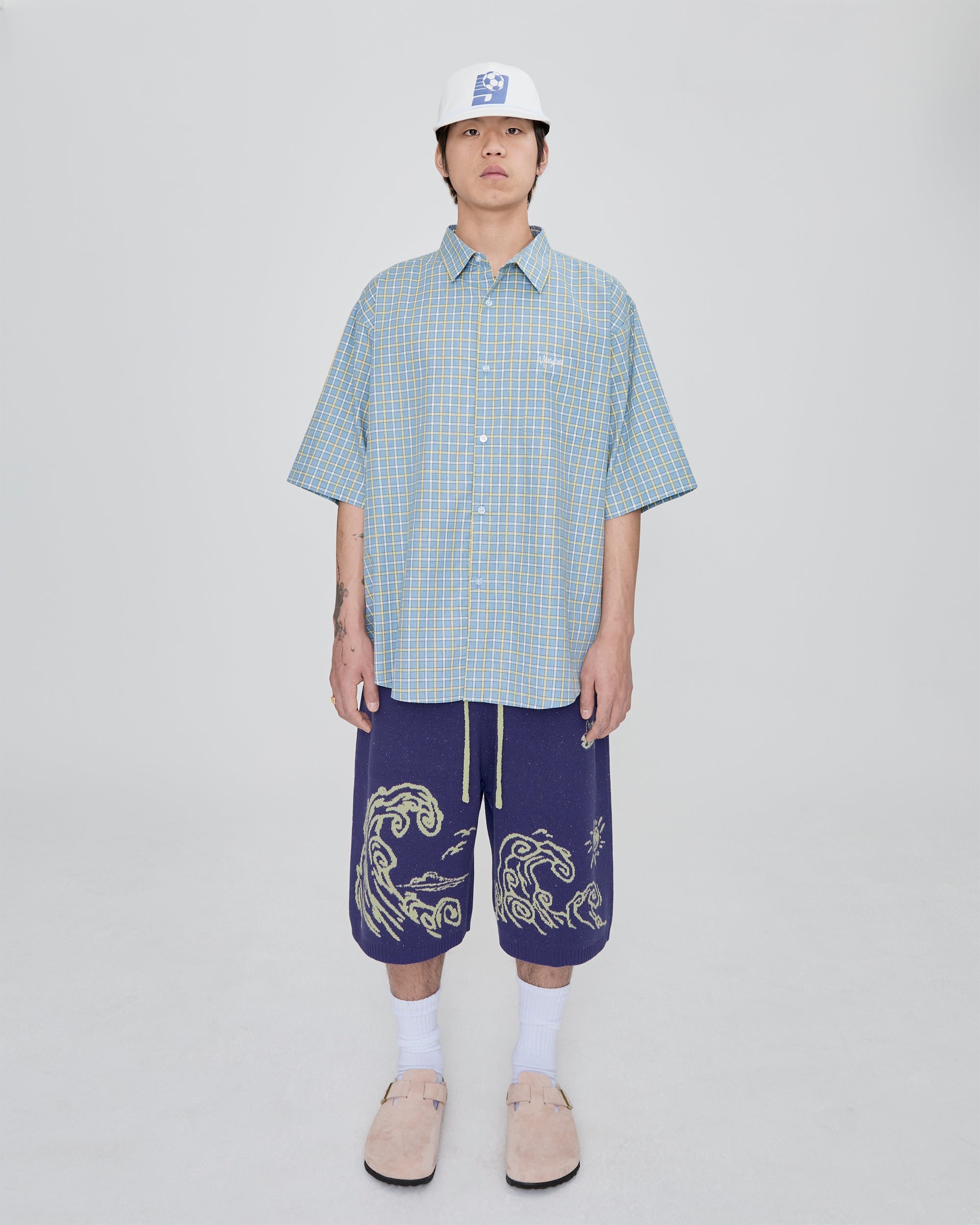 yeseyesee - Wave Print Knit Shorts (Purple) product image 7 | TRAB K-Fashion Australia