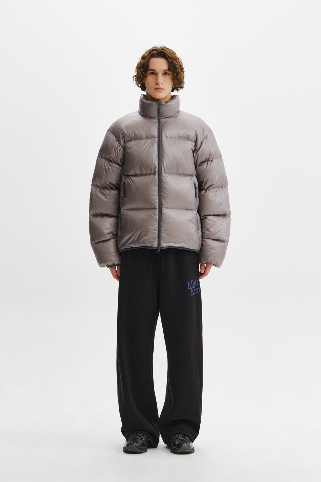 Matin Kim - Icon Logo Down Jumper (Light Grey) product image 8 | TRAB K-Fashion Australia