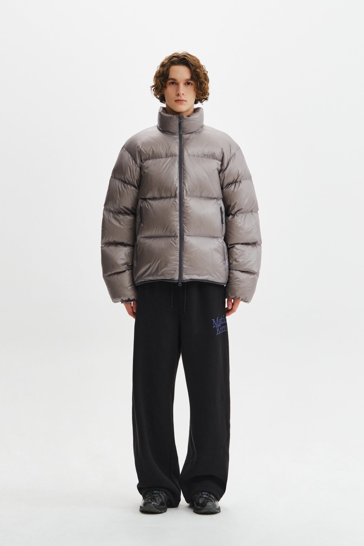 Matin Kim - Icon Logo Down Jumper (Light Grey) product image 8 | TRAB K-Fashion Australia