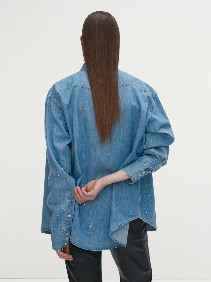 Tonywack - Washed Denim Hand-Painted Western Shirt (Washed Blue) product image 4 | TRAB K-Fashion Australia