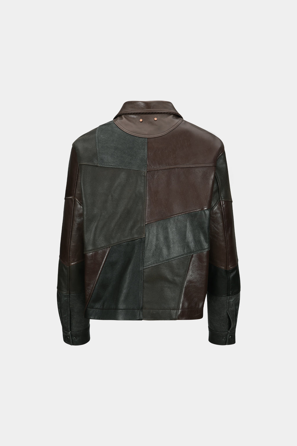 Andersson Bell - Unisex Patchwork Leather Jacket (Black/Brown) product image 17 | TRAB K-Fashion Australia