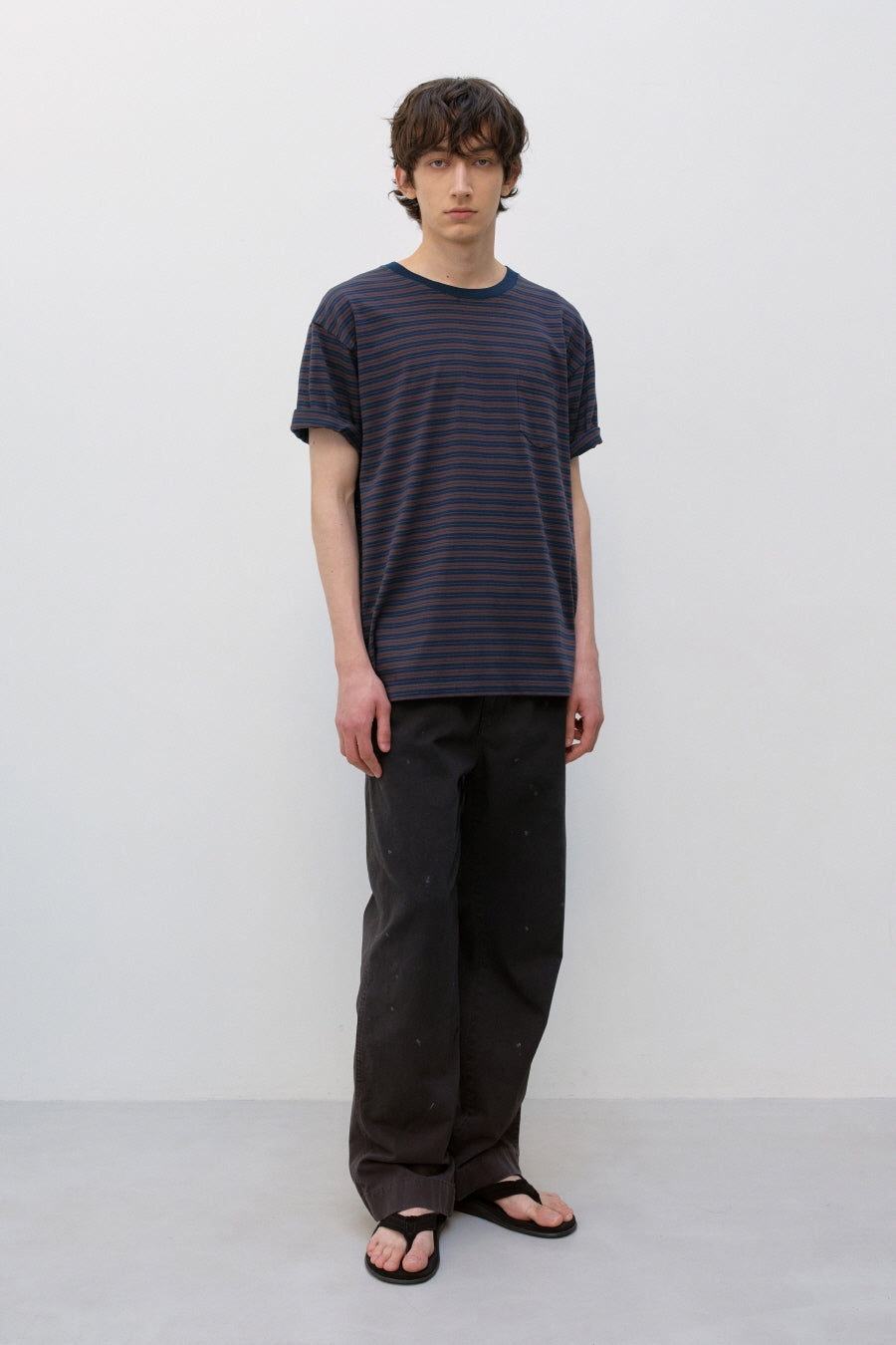 Insilence - Striped Pocket T-shirt (Navy) product image 6 | TRAB K-Fashion Australia