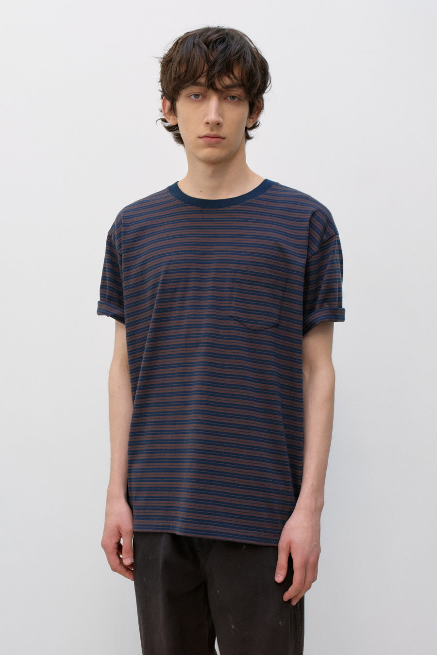Insilence - Striped Pocket T-shirt (Navy) product image 5 | TRAB K-Fashion Australia