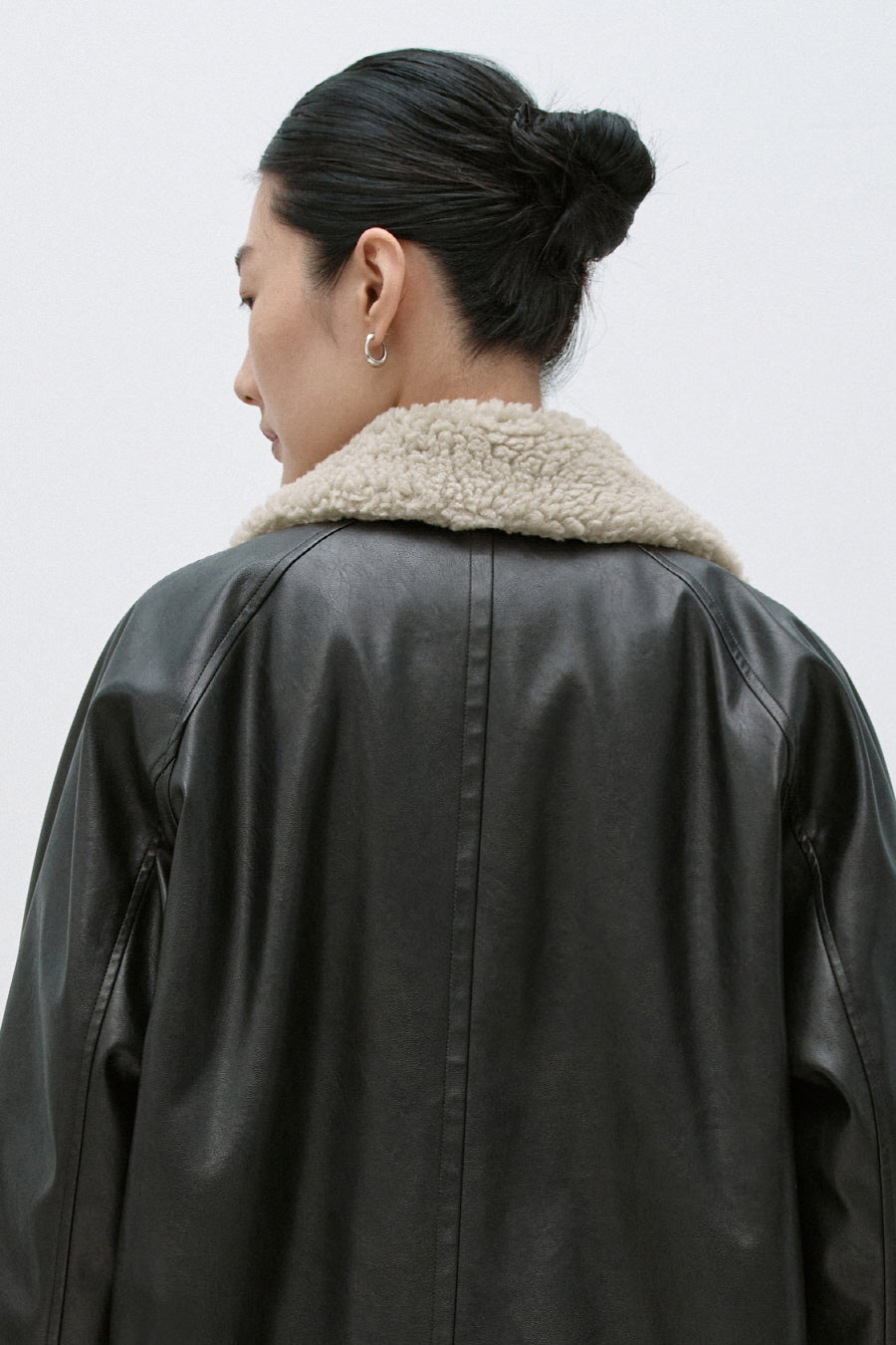 Insilence - Aviator Faux Leather Jacket (Black) product image 4 | TRAB K-Fashion Australia