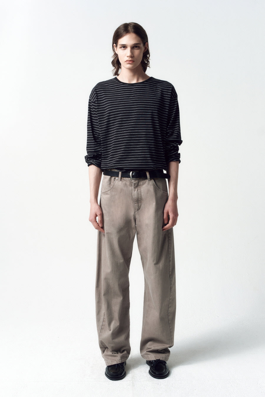 Insilence - Semi Boat Neck Stripe Long Sleeve (Black) product image 1 | TRAB K-Fashion Australia