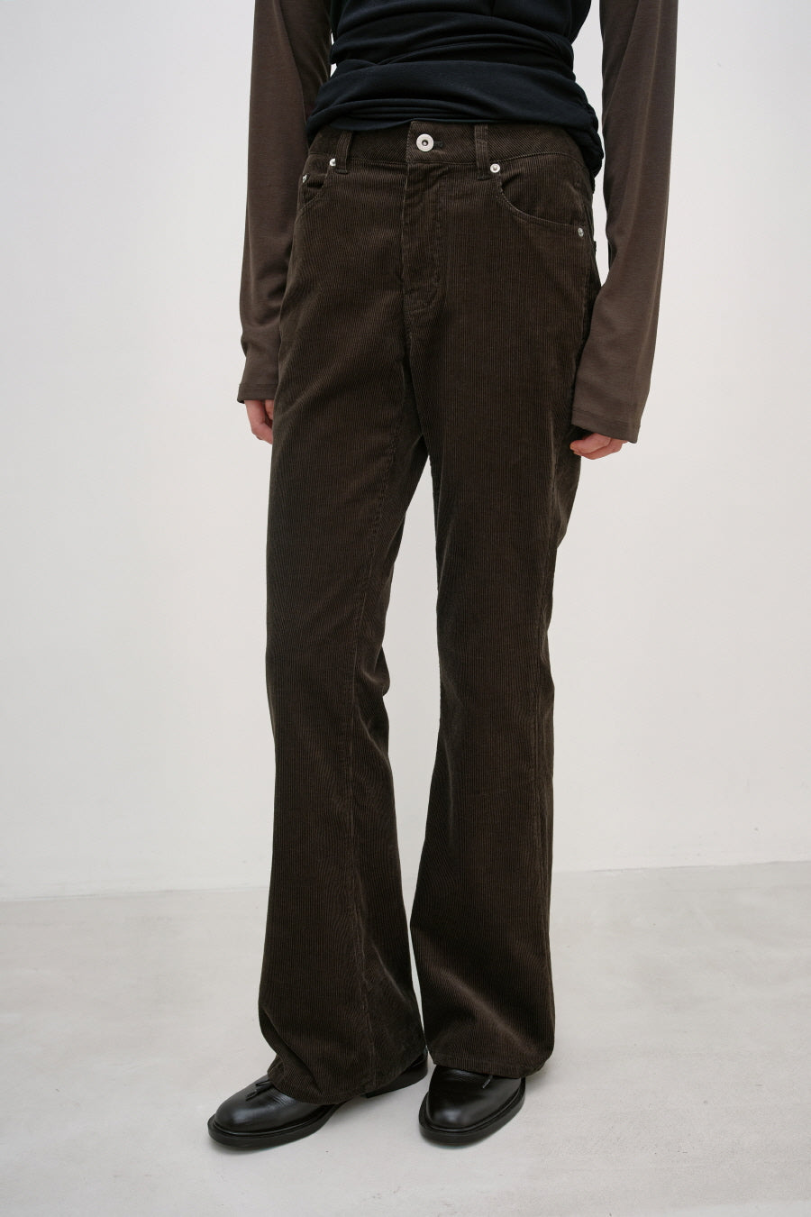 Insilence - Classic Corduroy Bootcut Pants (Brown) product image 3 | TRAB K-Fashion Australia