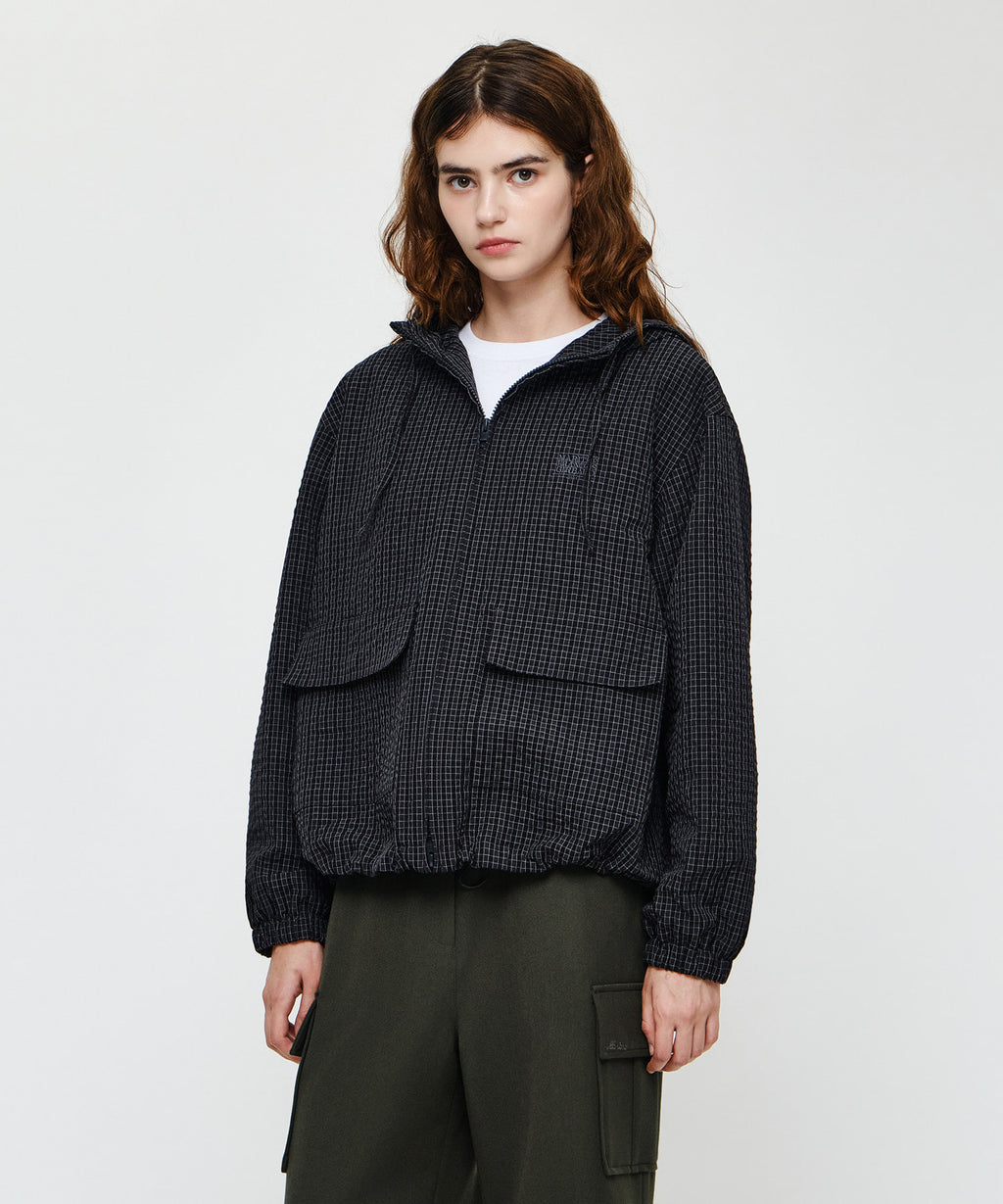 Marithe & Francois Girbaud - Outpocket Hooded Wind Jacket (Check) product image 1 | TRAB K-Fashion Australia