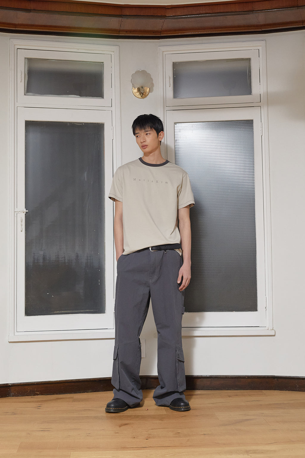 Matin Kim - Color Line Point Logo Top (Beige) product image 9 | TRAB K-Fashion Australia