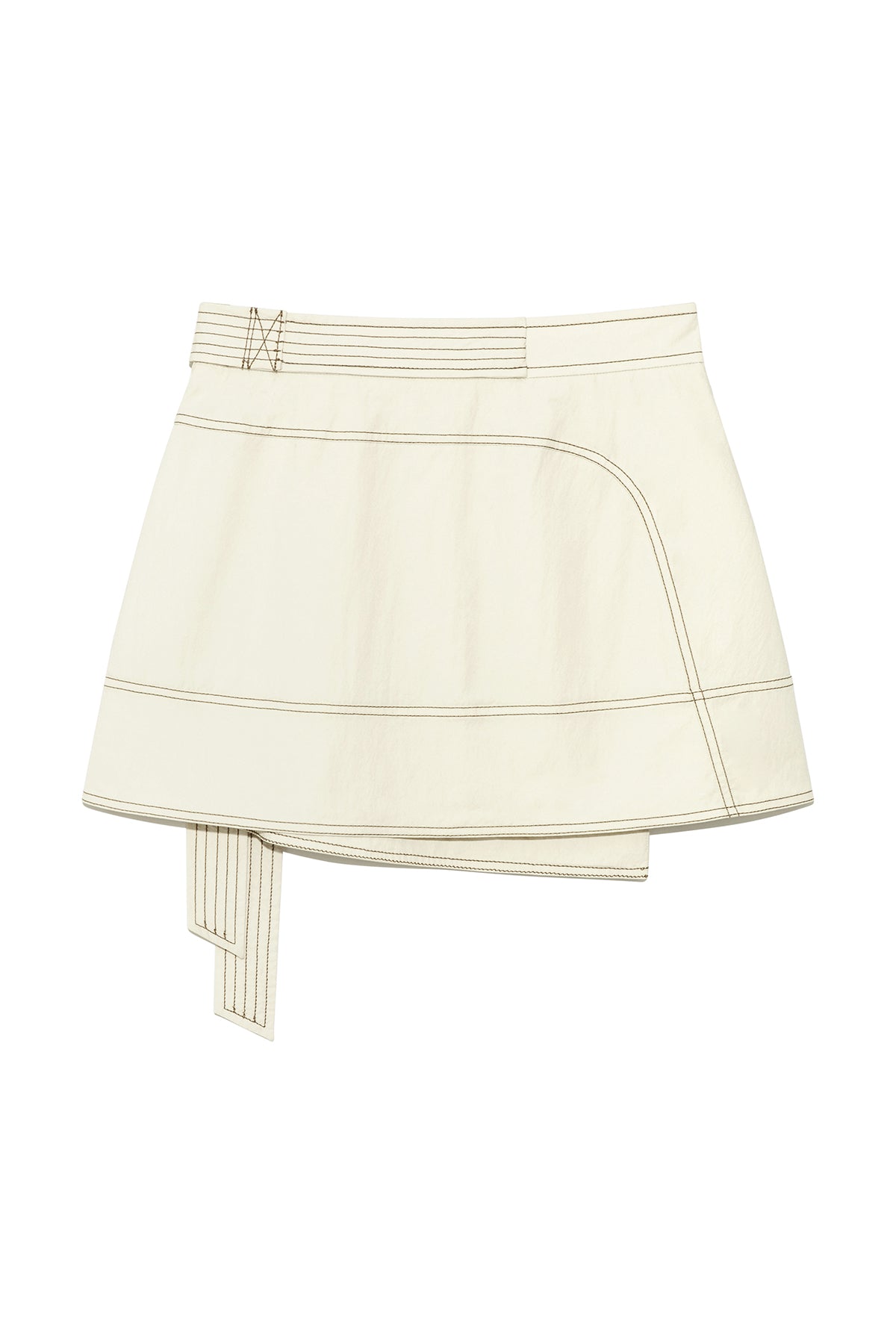 Matin Kim - Stitch Point Belted Wrap Skirt (Light Beige) product image 2 | TRAB K-Fashion Australia