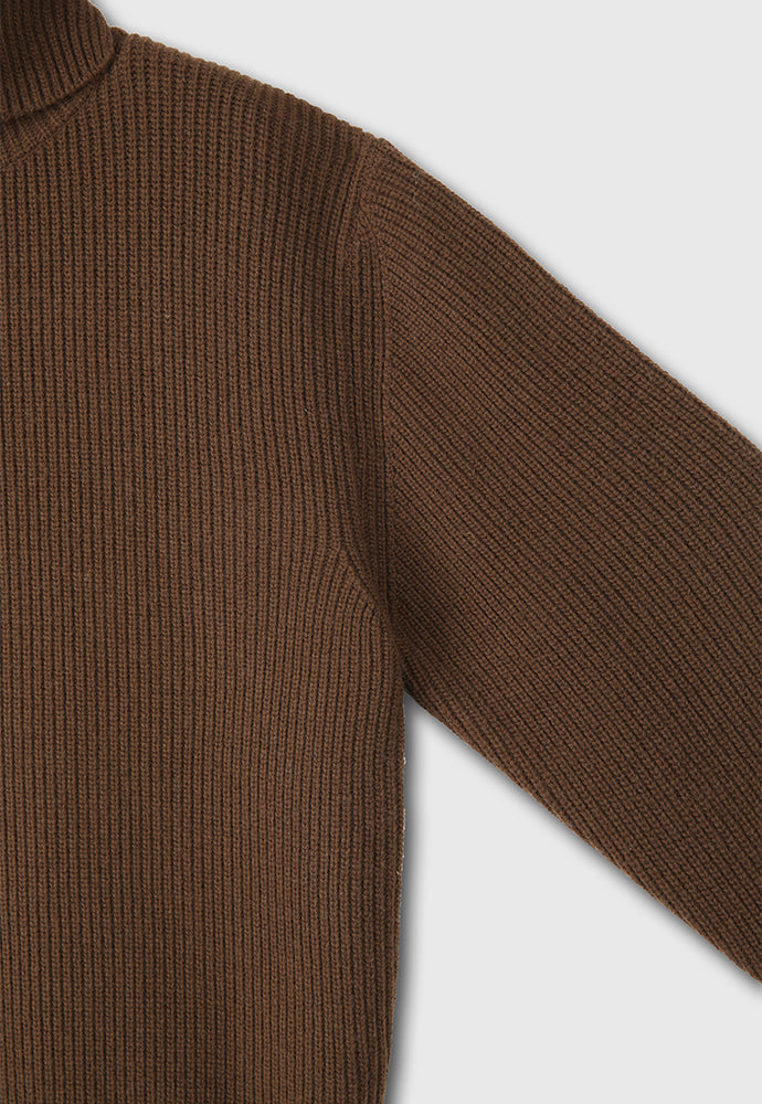 Tonywack - Hard Twist Wool Slit Turtleneck Knit (Brown) product image 10 | TRAB K-Fashion Australia