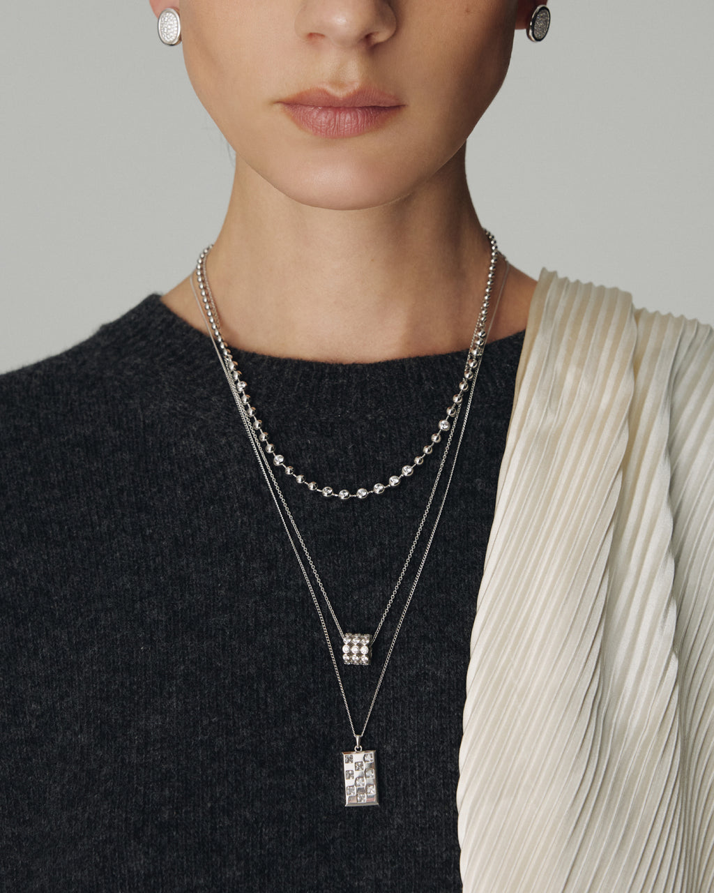 Numbering - Checkered Pendant Necklace #3732 product image 4 | TRAB K-Fashion Australia
