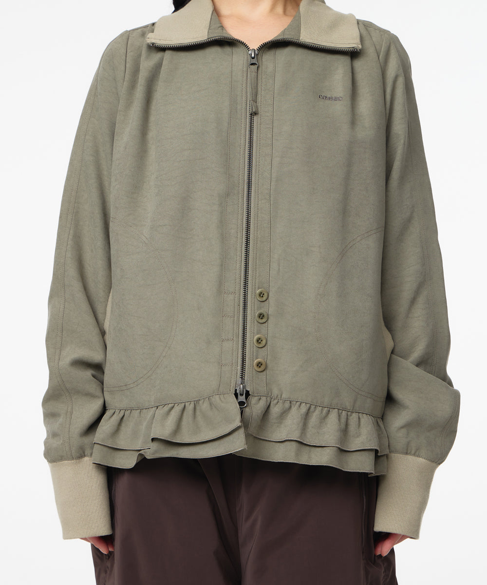 Coyseio - Tone-Mix Shirring Hem Jacket (Light Green) product image 5 | TRAB K-Fashion Australia