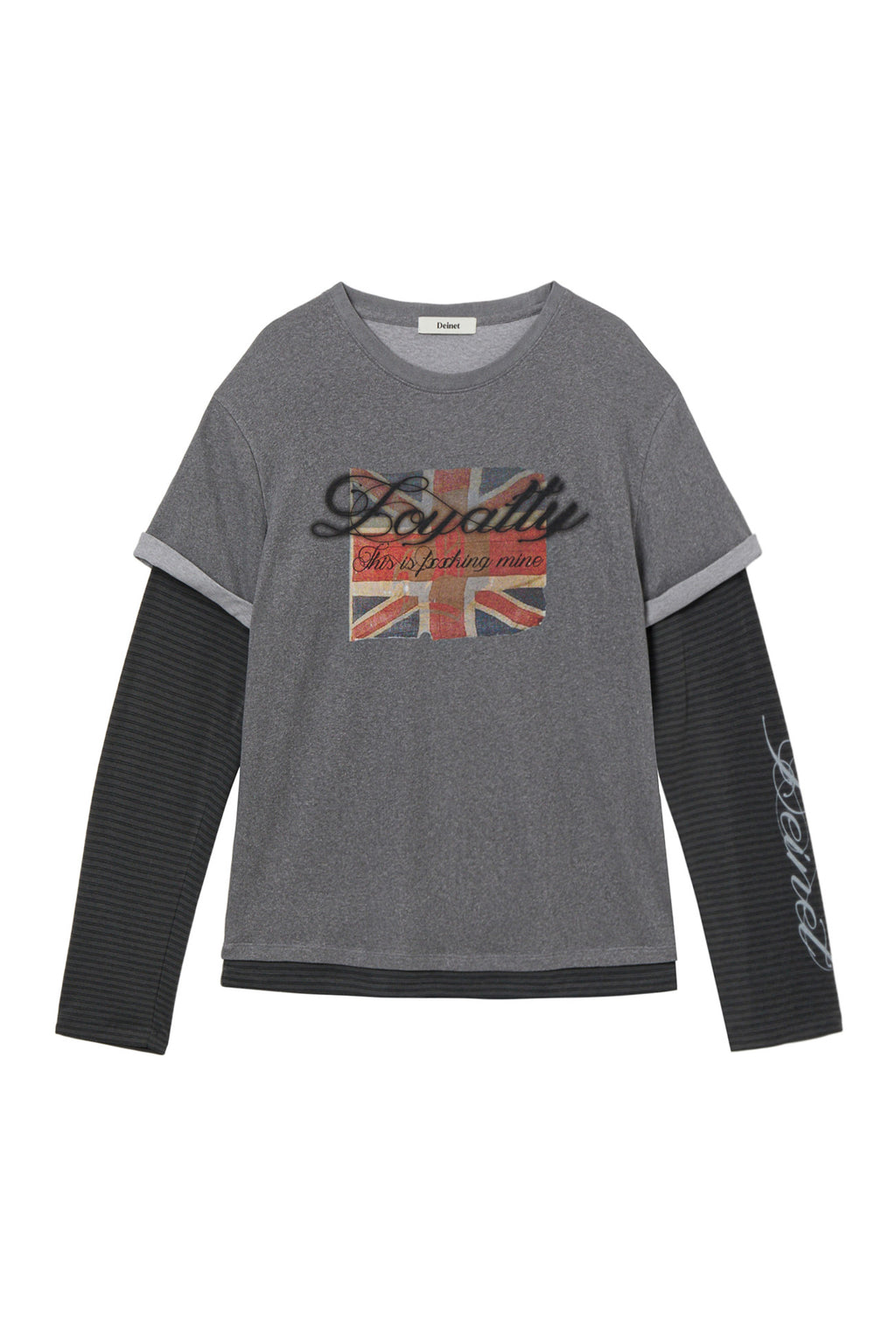 Deinet - Layered Vintage Long Sleeve (Charcoal) product image 1 | TRAB K-Fashion Australia
