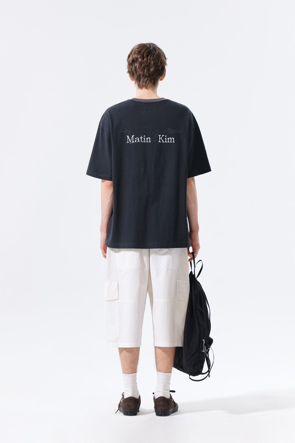Matin Kim - Tonal Rib Back Logo Top (Black) product image 8 | TRAB K-Fashion Australia