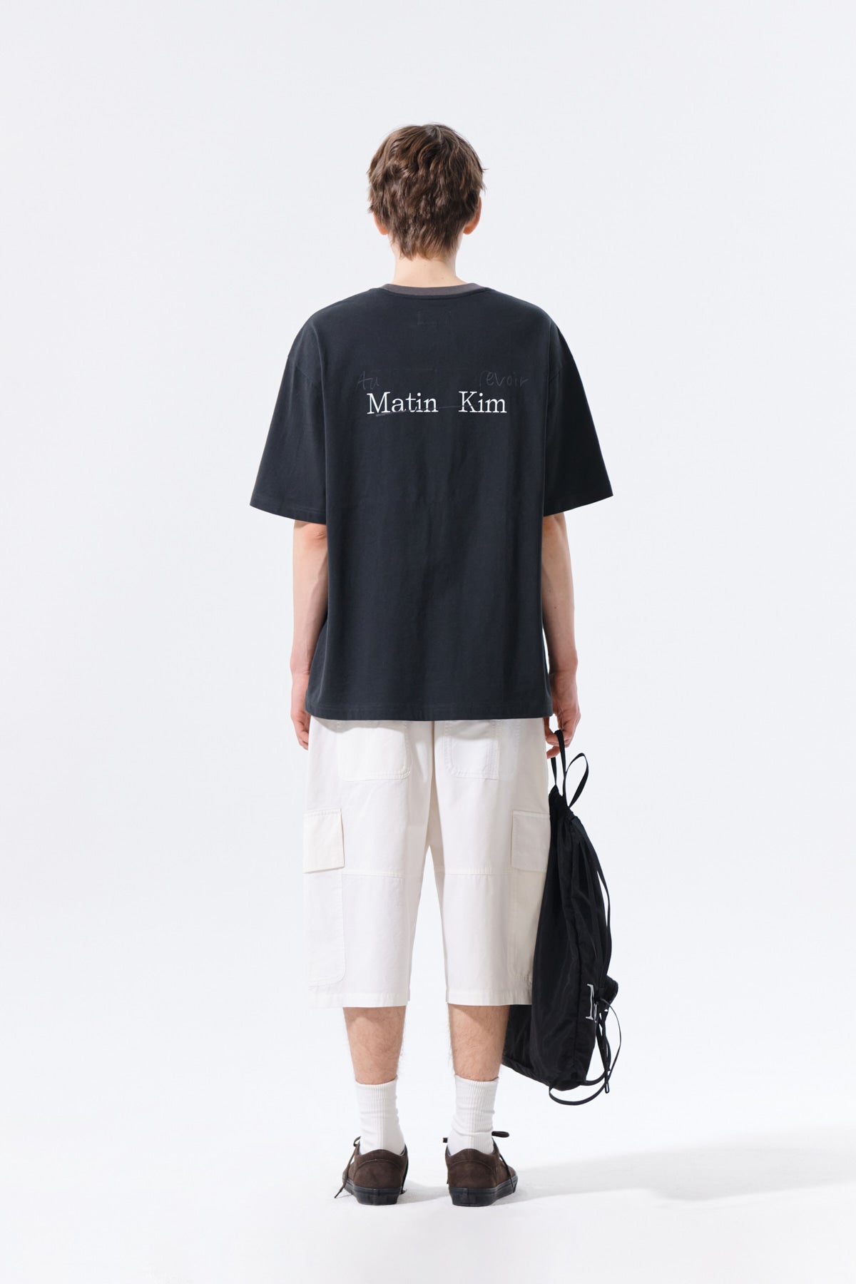 Matin Kim - Tonal Rib Back Logo Top (Black) product image 8 | TRAB K-Fashion Australia