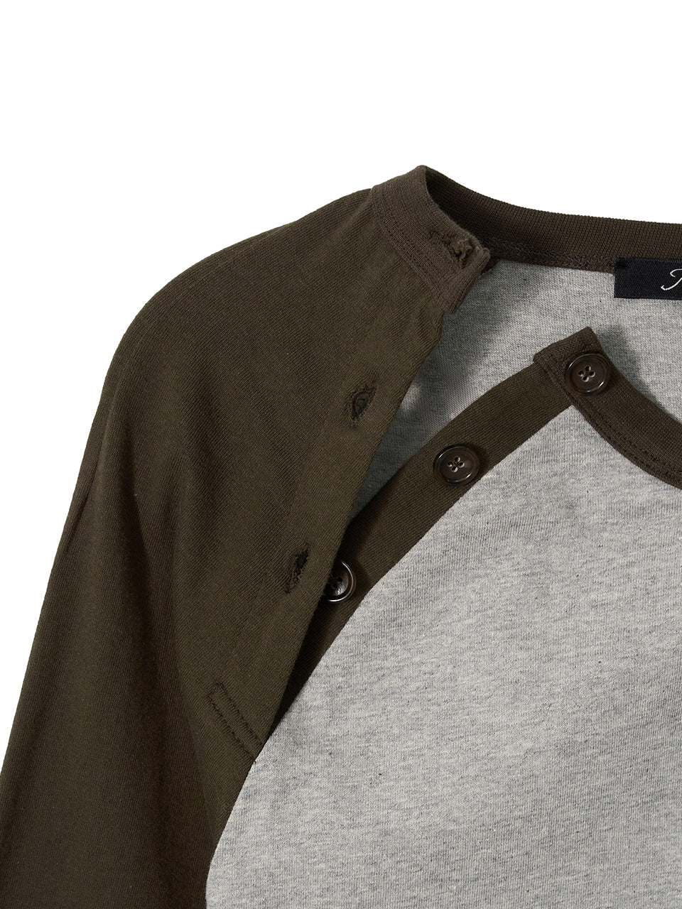 Kijun - Button Open Raglan Tee (Khaki Brown) product image 12 | TRAB K-Fashion Australia