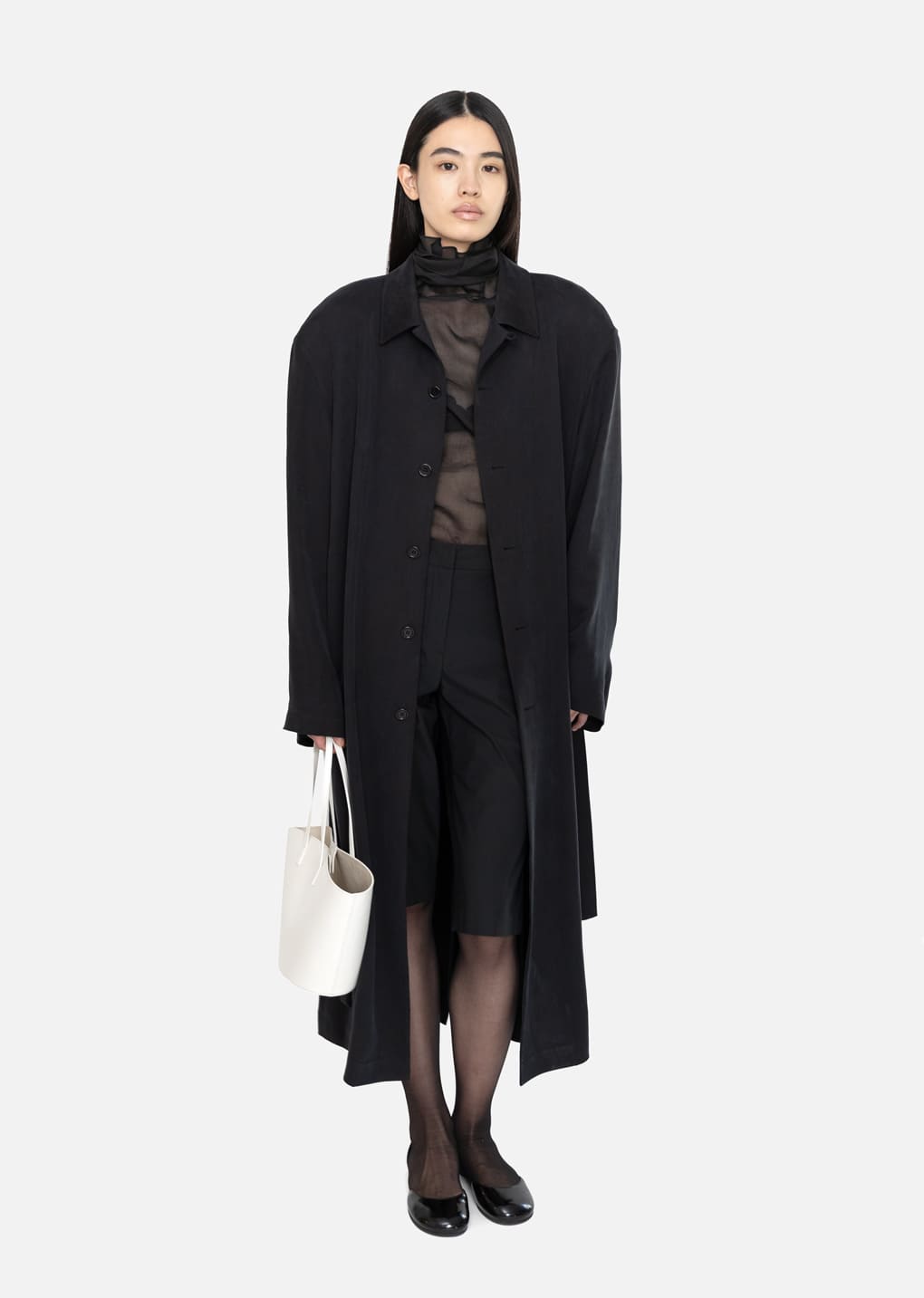 Amomento - [Pre-Order] Cupro Oversize Trench Coat (Black) product image 6 | TRAB K-Fashion Australia
