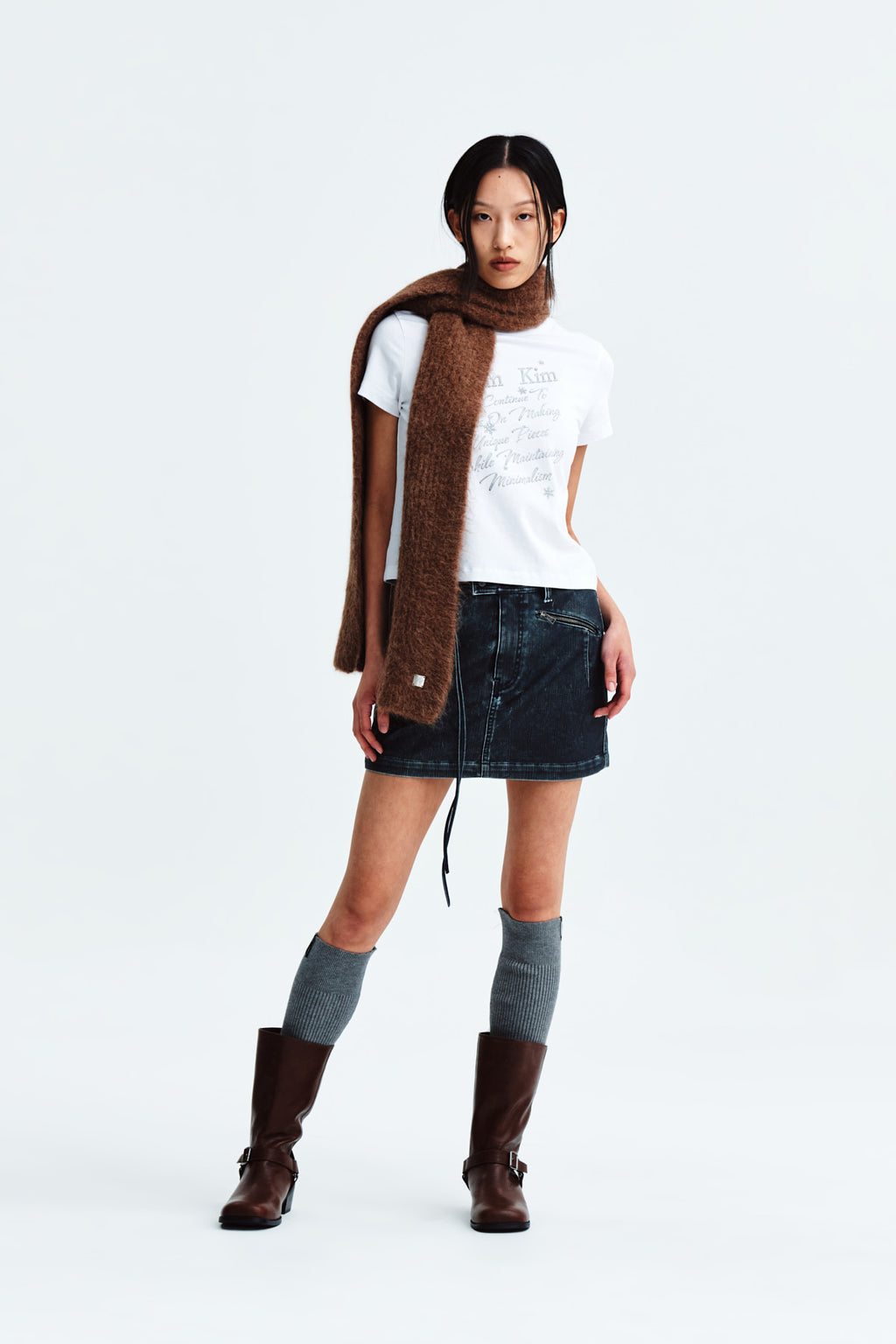 Matin Kim - Glow Printing Crop Top (White) product image 9 | TRAB K-Fashion Australia