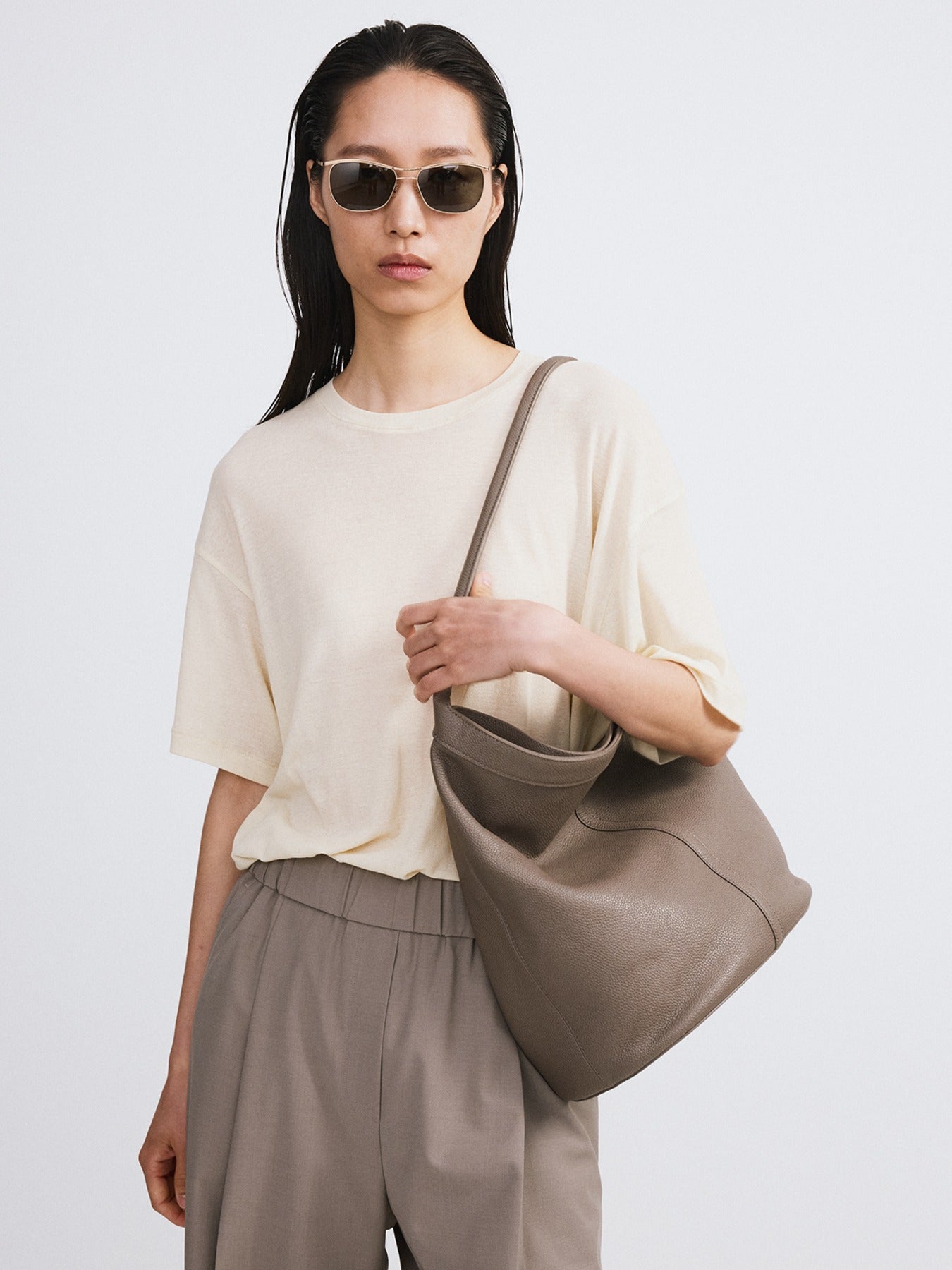 Recto - Loose Fit Sheer T-Shirt (Light Yellow) product image 1 | TRAB K-Fashion Australia
