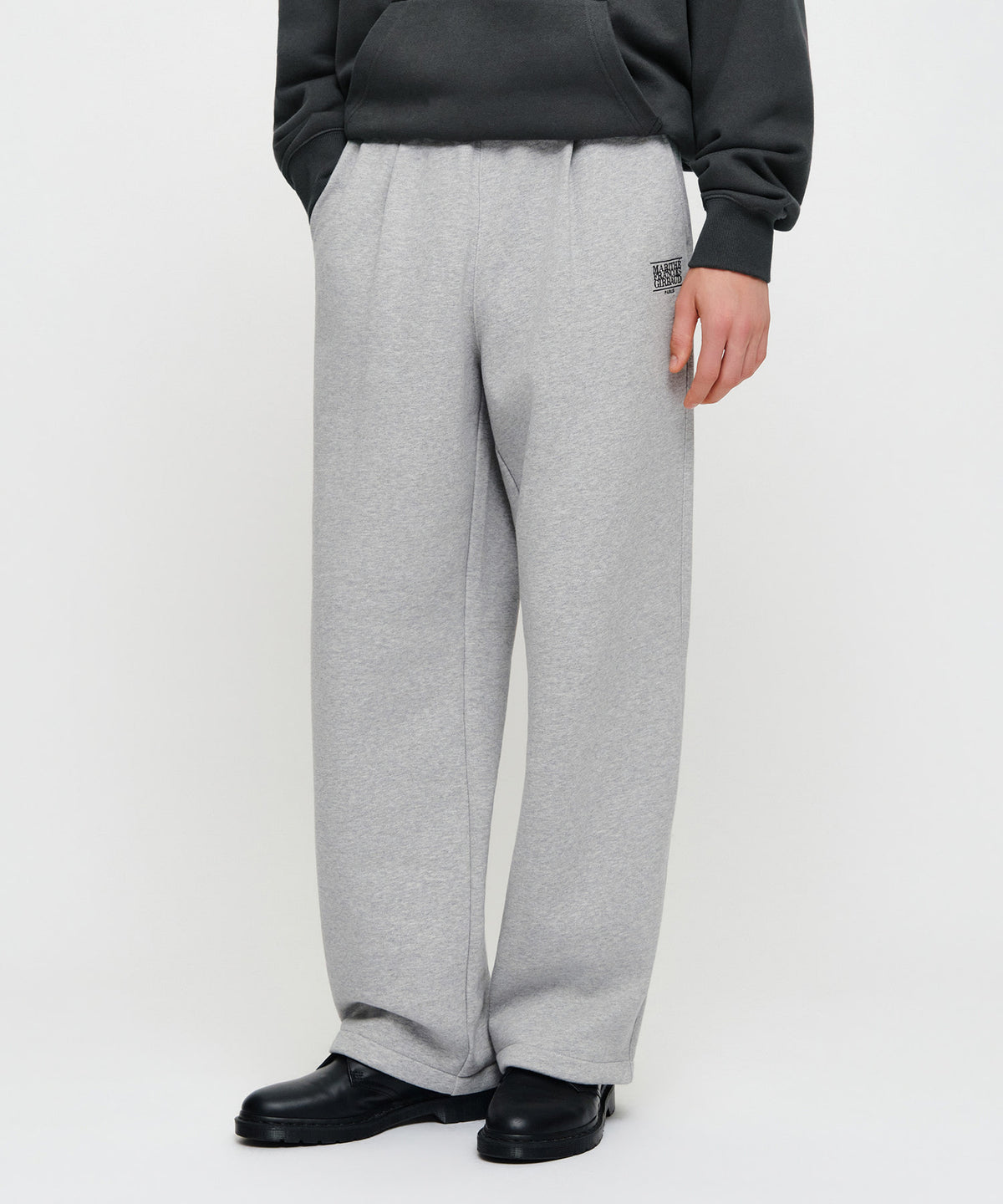 Marithe & Francois Girbaud - One Tuck Wide Sweat Joggers (brushed) (Heather Gray) product image 1 | TRAB K-Fashion Australia