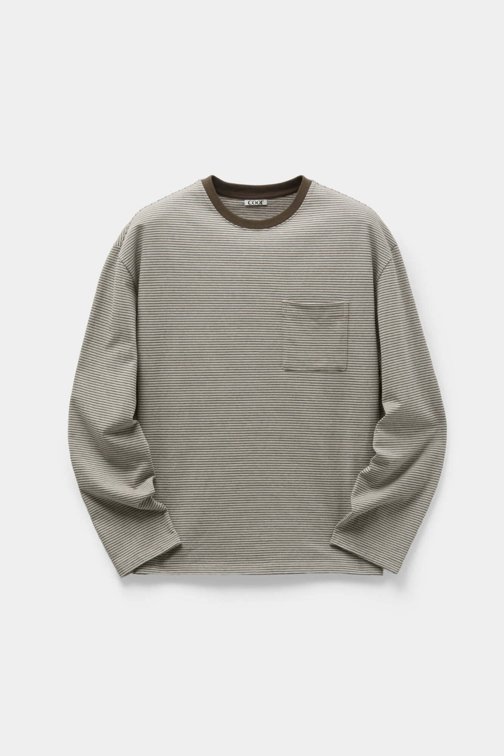 Coor - Multi Pin Stripe Pocket T-Shirt (Beige) product image 1 | TRAB K-Fashion Australia