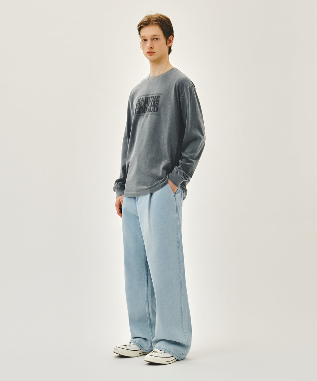 Marithe & Francois Girbaud - New M Low-waist Tuck Wide Denim Pants (Light Blue) product image 4 | TRAB K-Fashion Australia