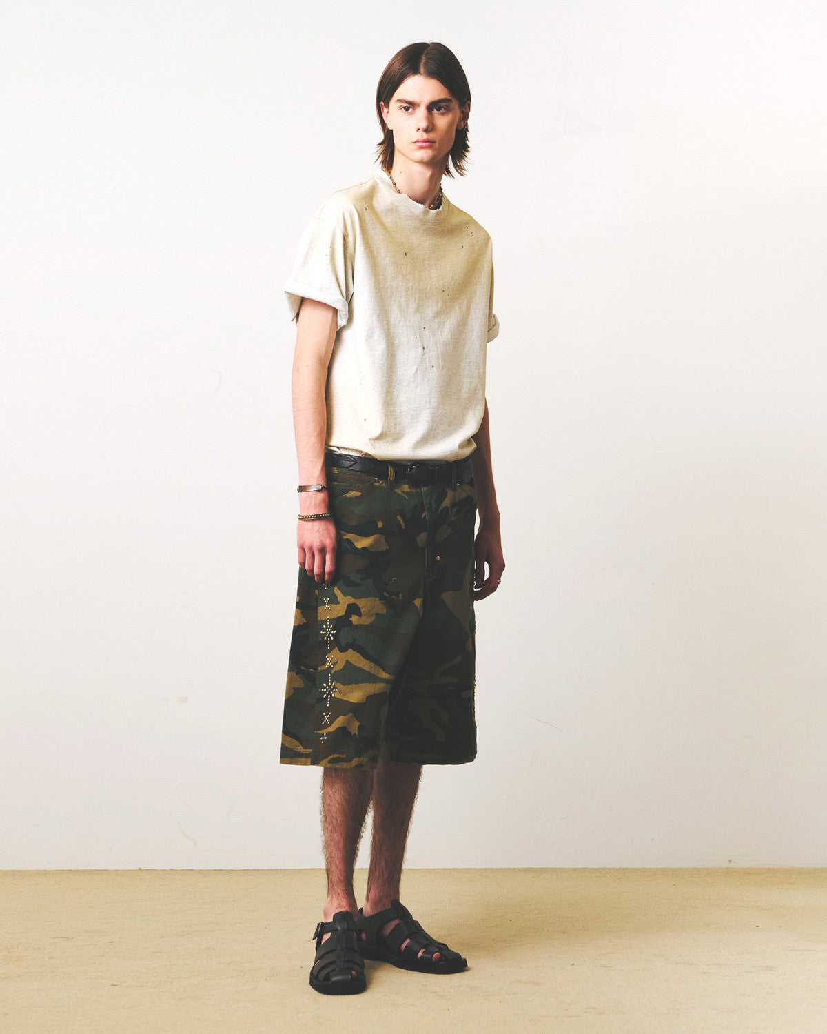 Eastlogue - Rockabilly Curved Shorts (Camo) product image 2 | TRAB K-Fashion Australia