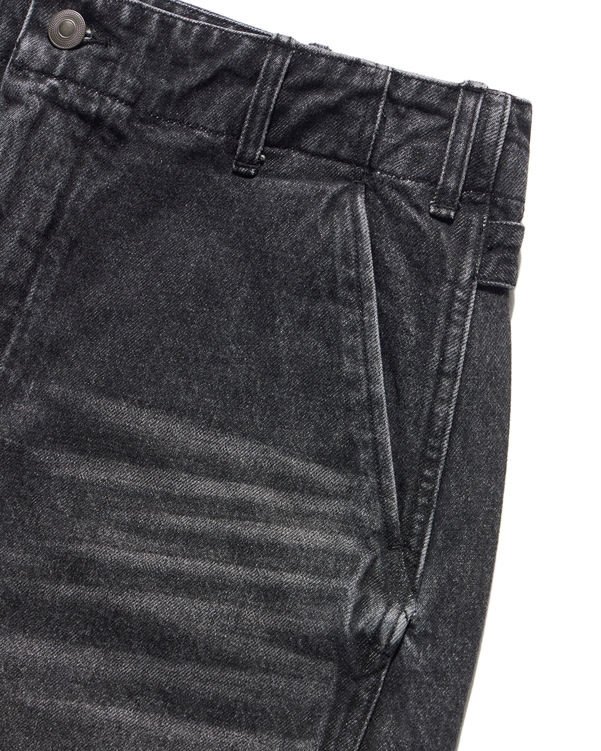 Eastlogue - Cinch Back Curved Pants (Black Denim) product image 8 | TRAB K-Fashion Australia
