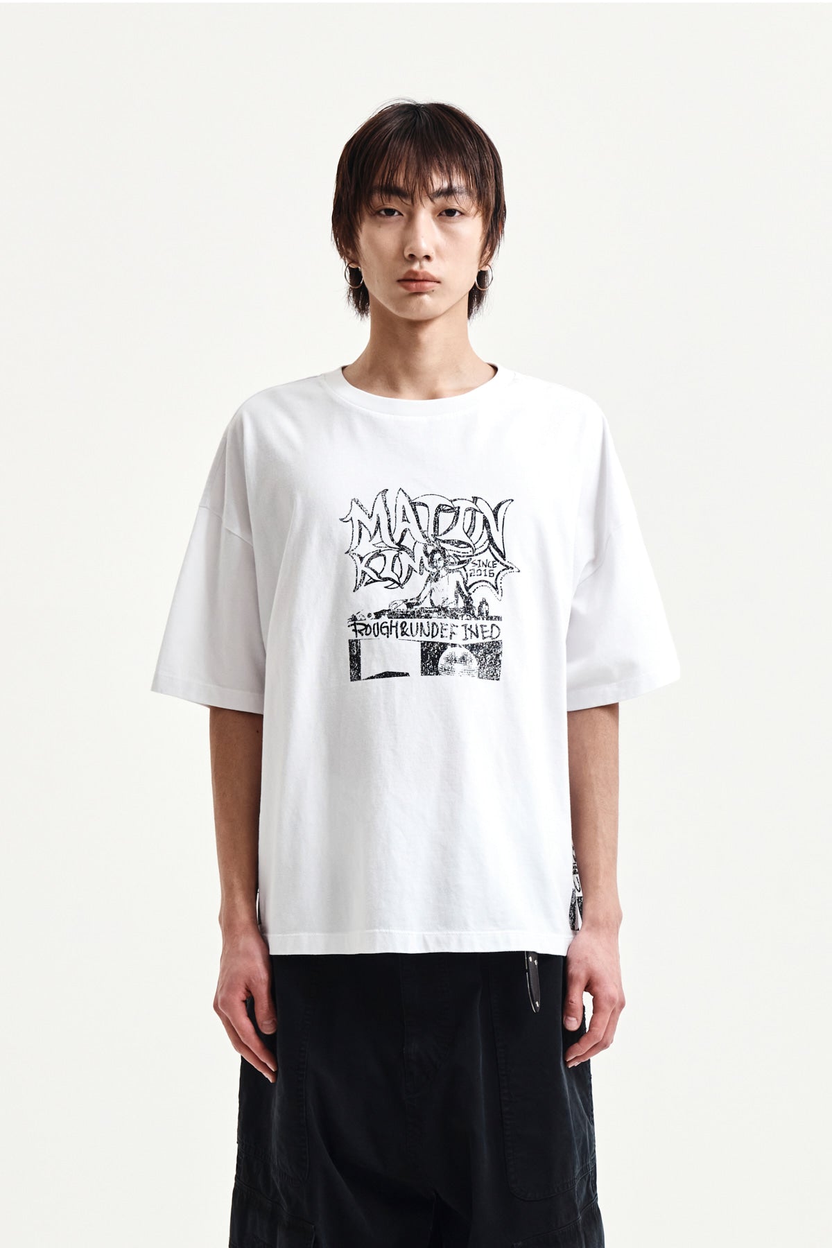Matin Kim - Vintage Graffiti Artwork Top (White) product image 10 | TRAB K-Fashion Australia