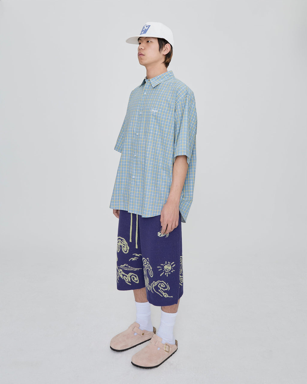 yeseyesee - Wave Print Knit Shorts (Purple) product image 8 | TRAB K-Fashion Australia